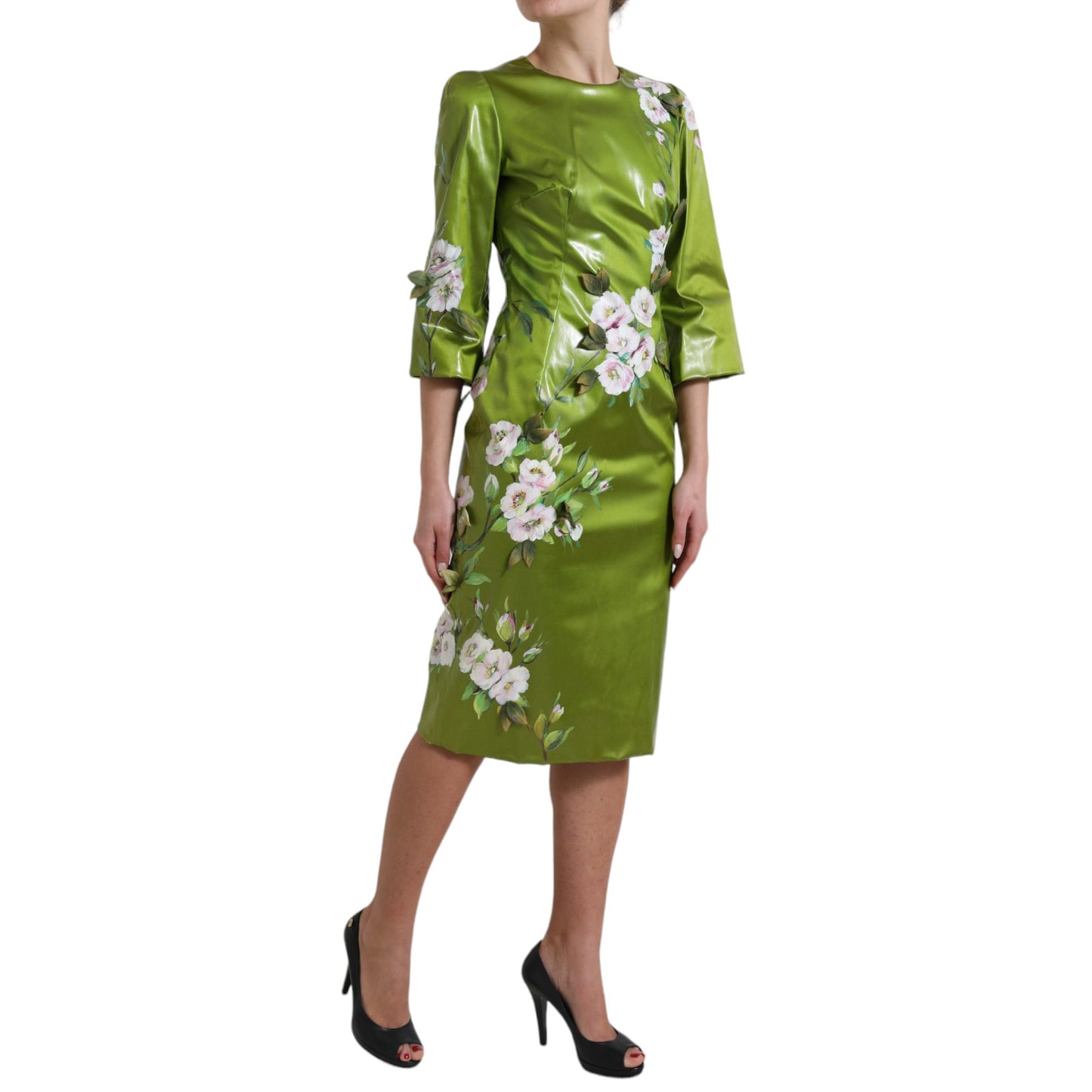 Dolce & Gabbana Floral Elegance Midi Sheath Dress IT40 | S