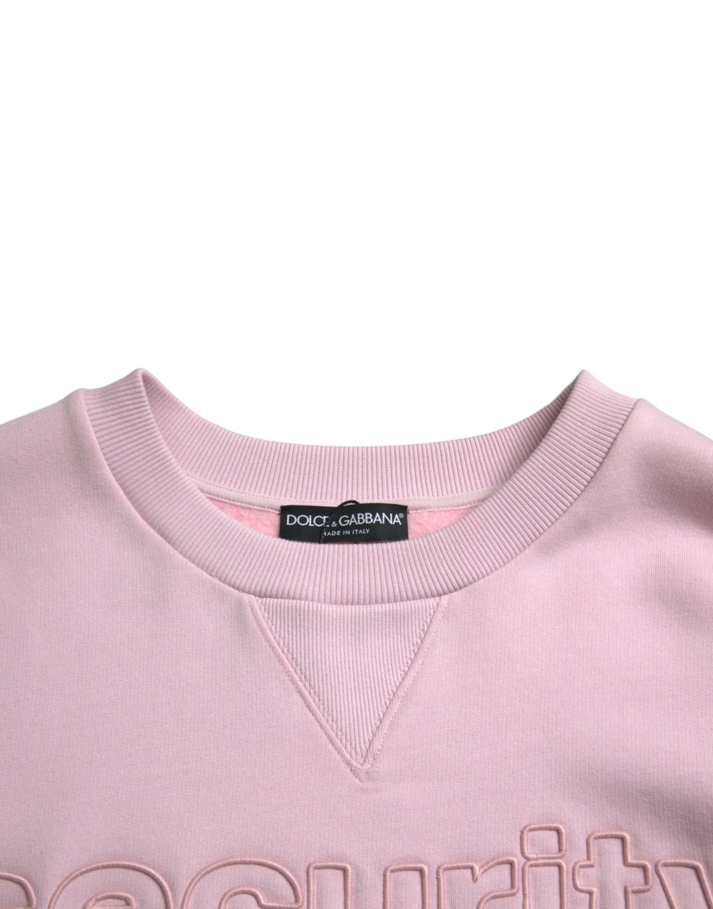 Dolce & Gabbana Elegant Pink Crew Neck Logo Sweater IT52 / XL