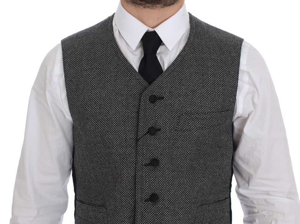 Dolce & Gabbana Elegant Single Breasted Gray Dress Vest IT48 / M