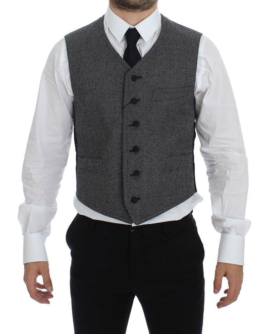 Dolce & Gabbana Elegant Single Breasted Gray Dress Vest IT48 / M