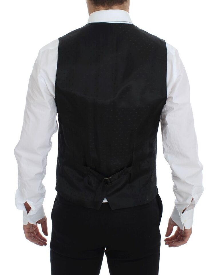 Dolce & Gabbana Elegant Black Wool Formal Dress Vest IT48 / M