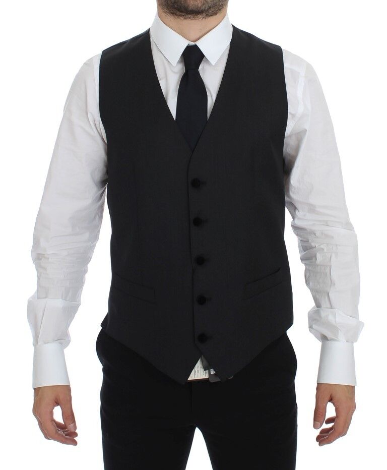 Dolce & Gabbana Elegant Gray Wool Dress Vest IT48 / M