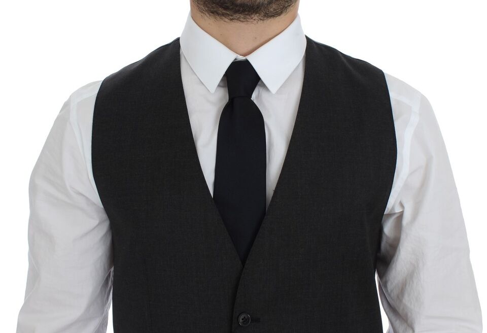 Dolce & Gabbana Elegant Gray Wool Formal Dress Vest IT48 / M