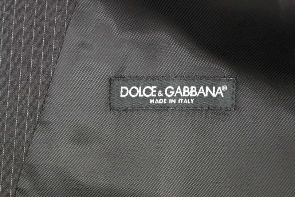 Dolce & Gabbana Elegant Gray Striped Dress Vest IT48 / M