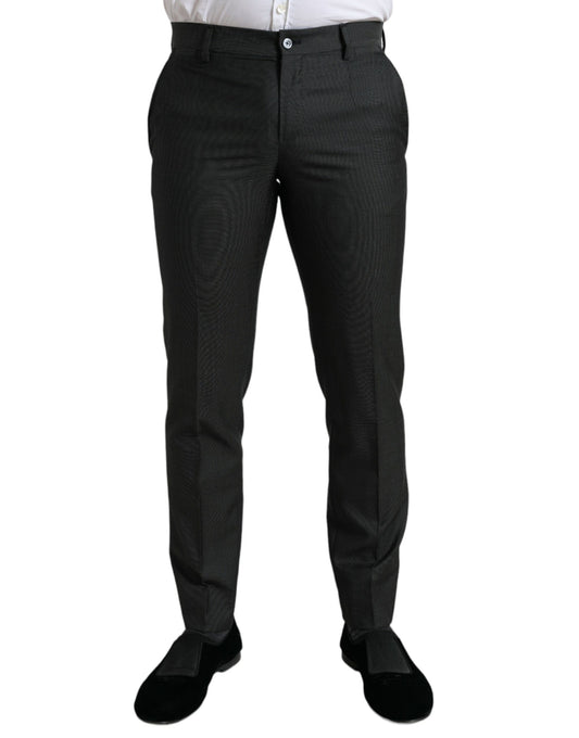 Dolce & Gabbana Elegant Dark Grey Skinny Dress Pants IT48 / M