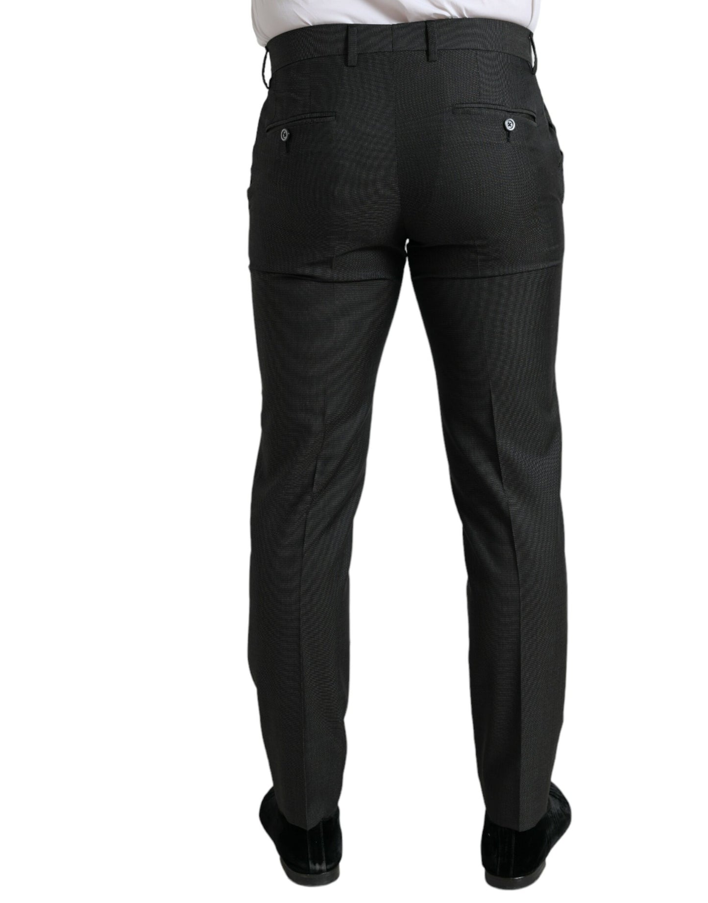 Dolce & Gabbana Elegant Dark Grey Skinny Dress Pants IT48 / M