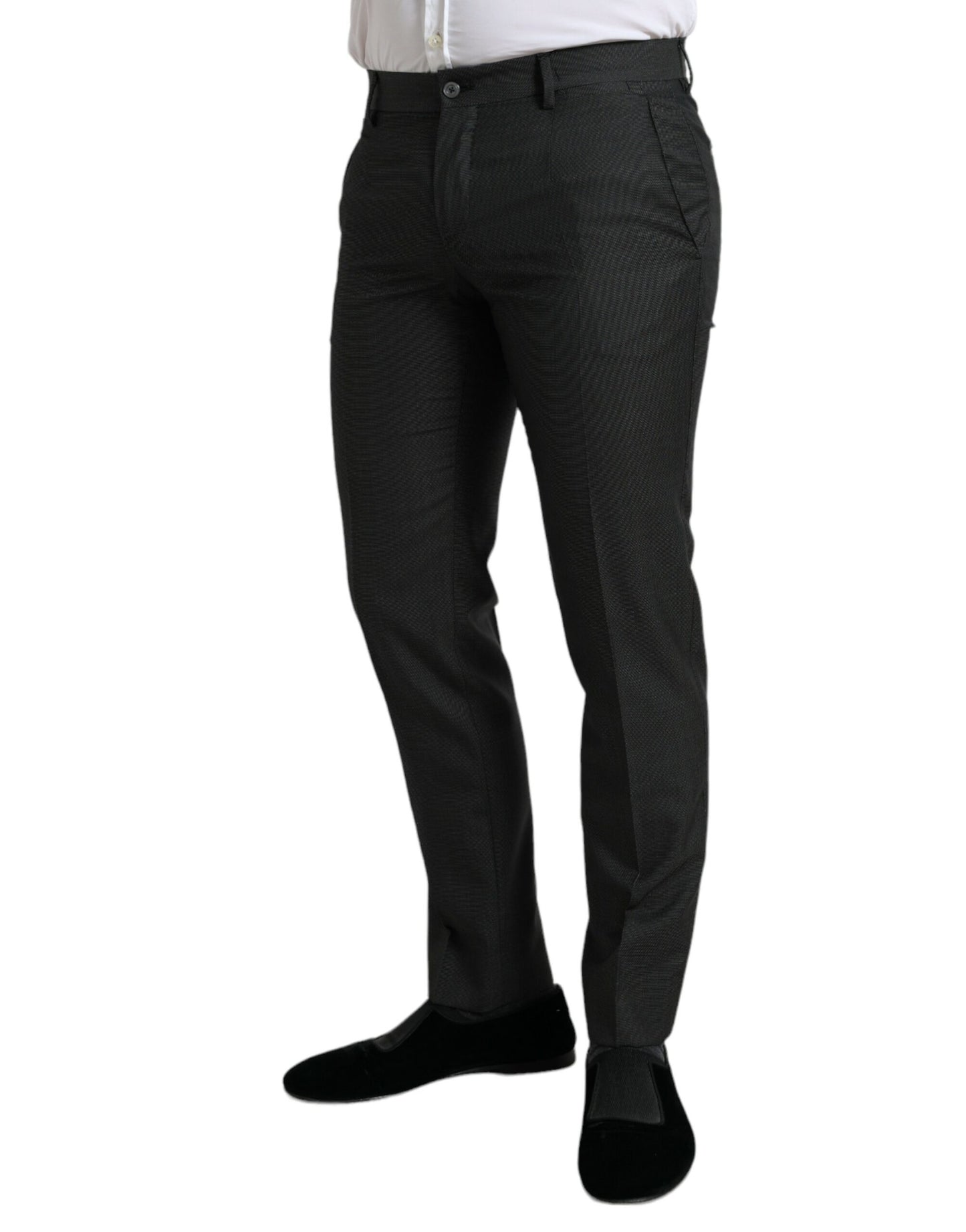 Dolce & Gabbana Elegant Dark Grey Skinny Dress Pants IT48 / M