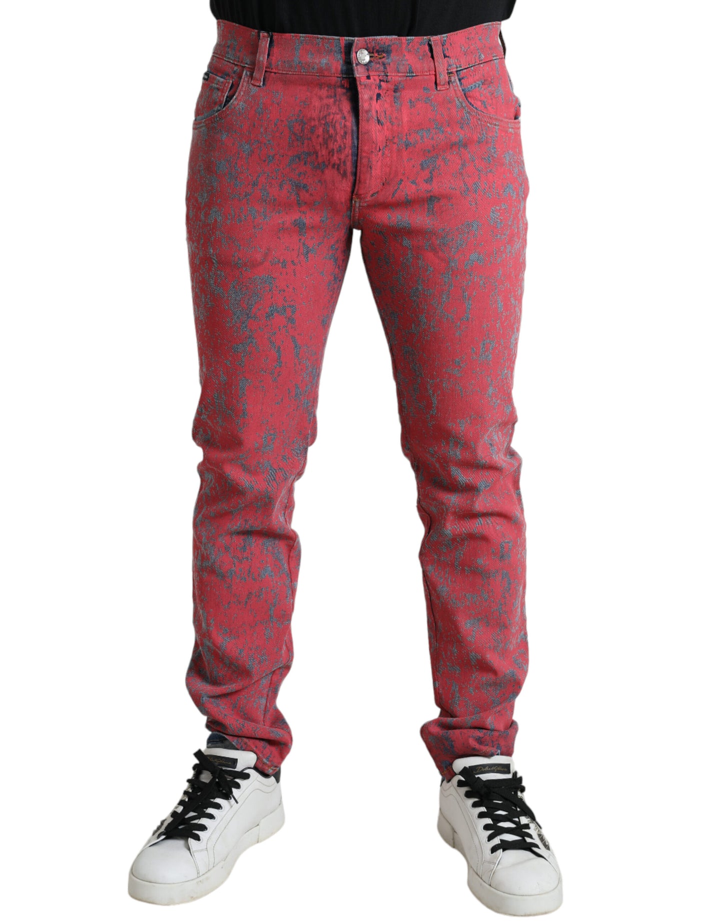 Dolce & Gabbana Red Tie Dye Skinny Denim Jeans IT48 / M