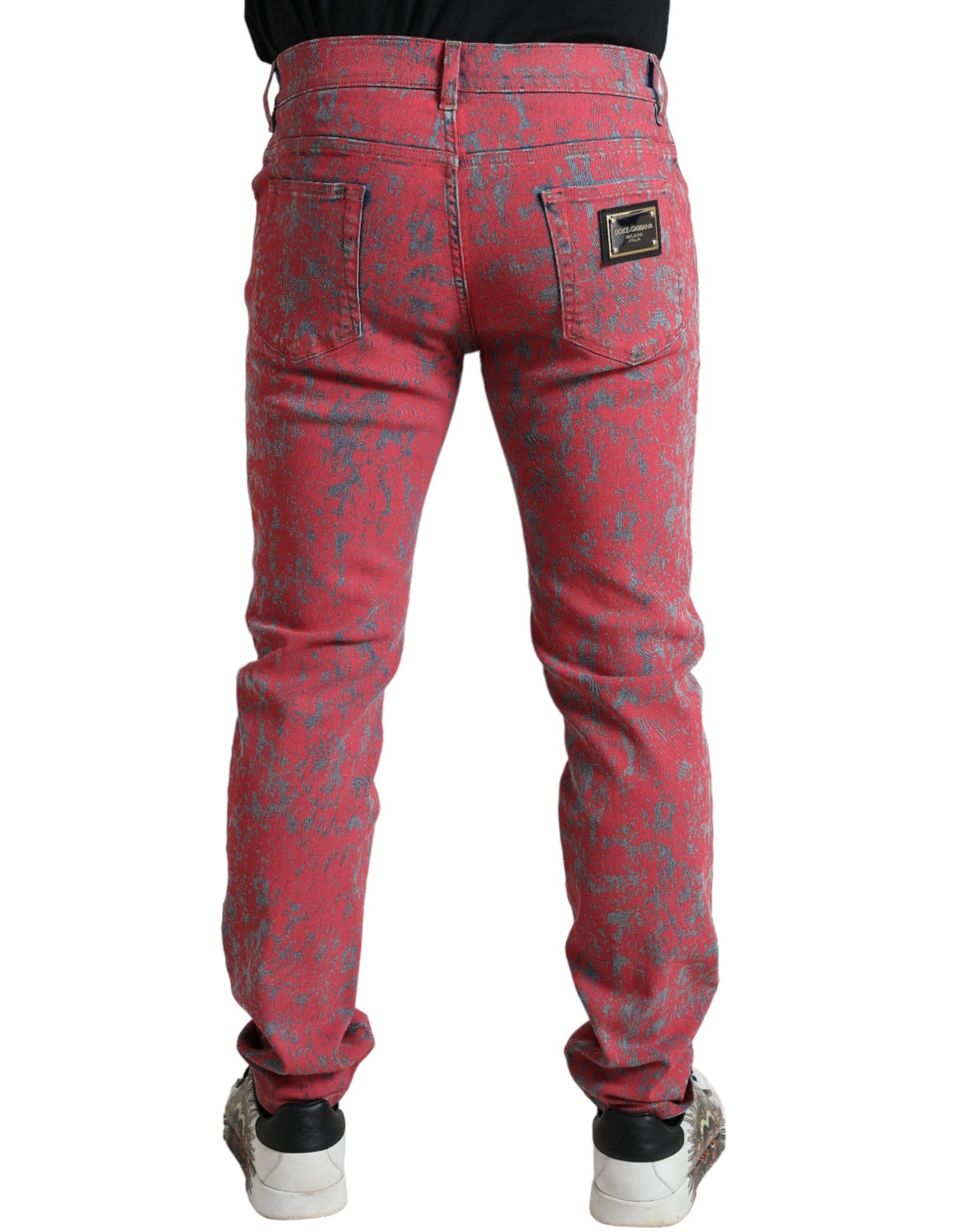 Dolce & Gabbana Red Tie Dye Skinny Denim Jeans IT48 / M