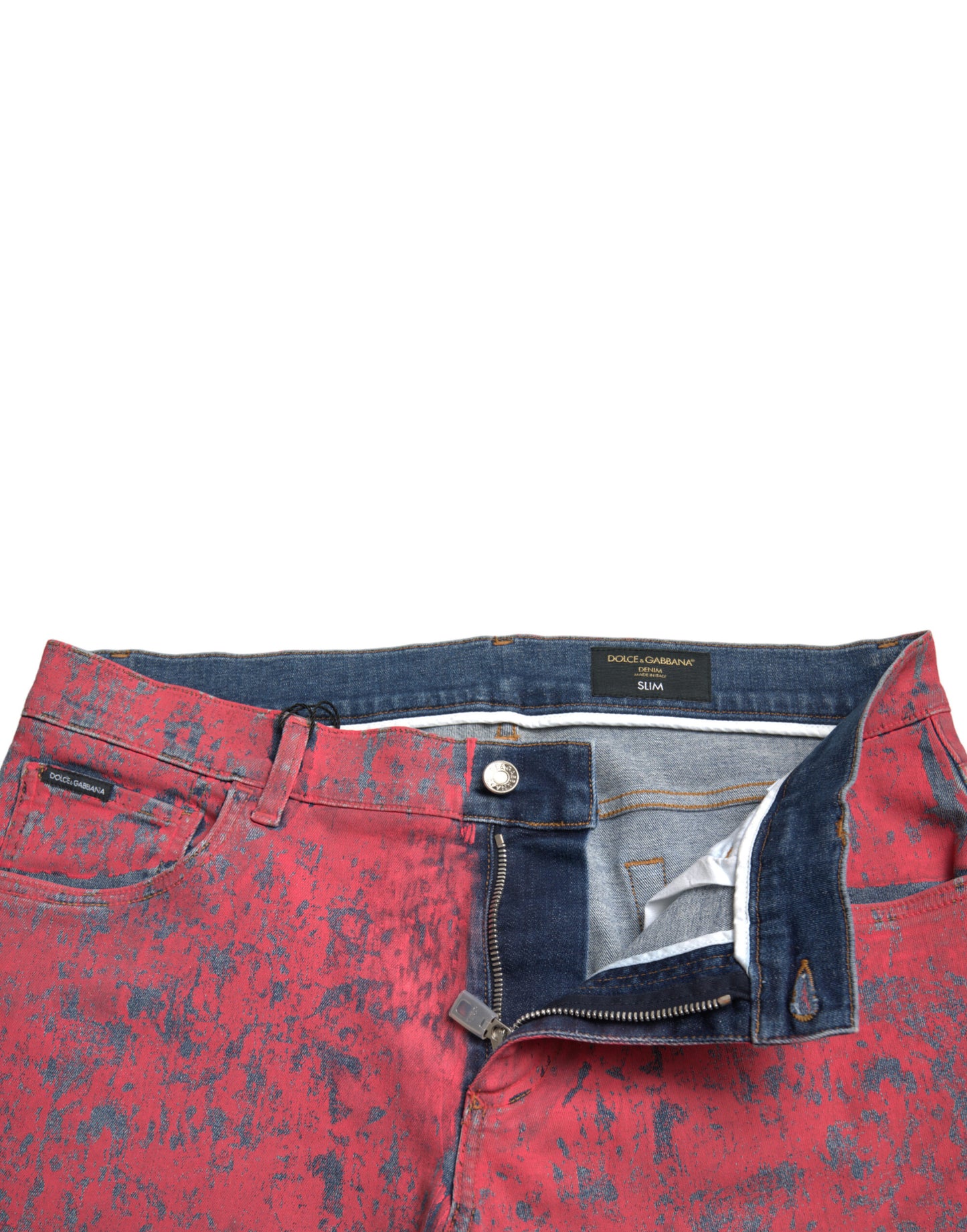 Dolce & Gabbana Red Tie Dye Skinny Denim Jeans IT48 / M