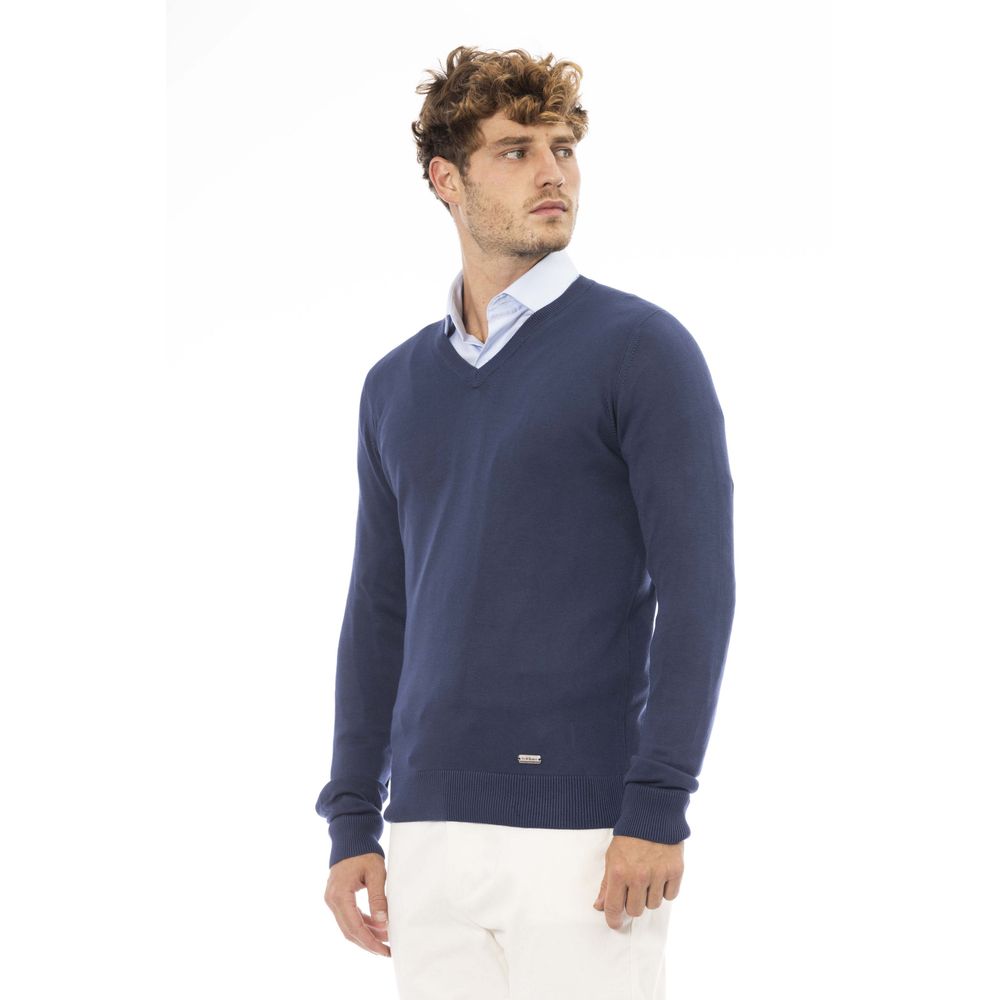 Baldinini Trend Blue Modal Men Sweater