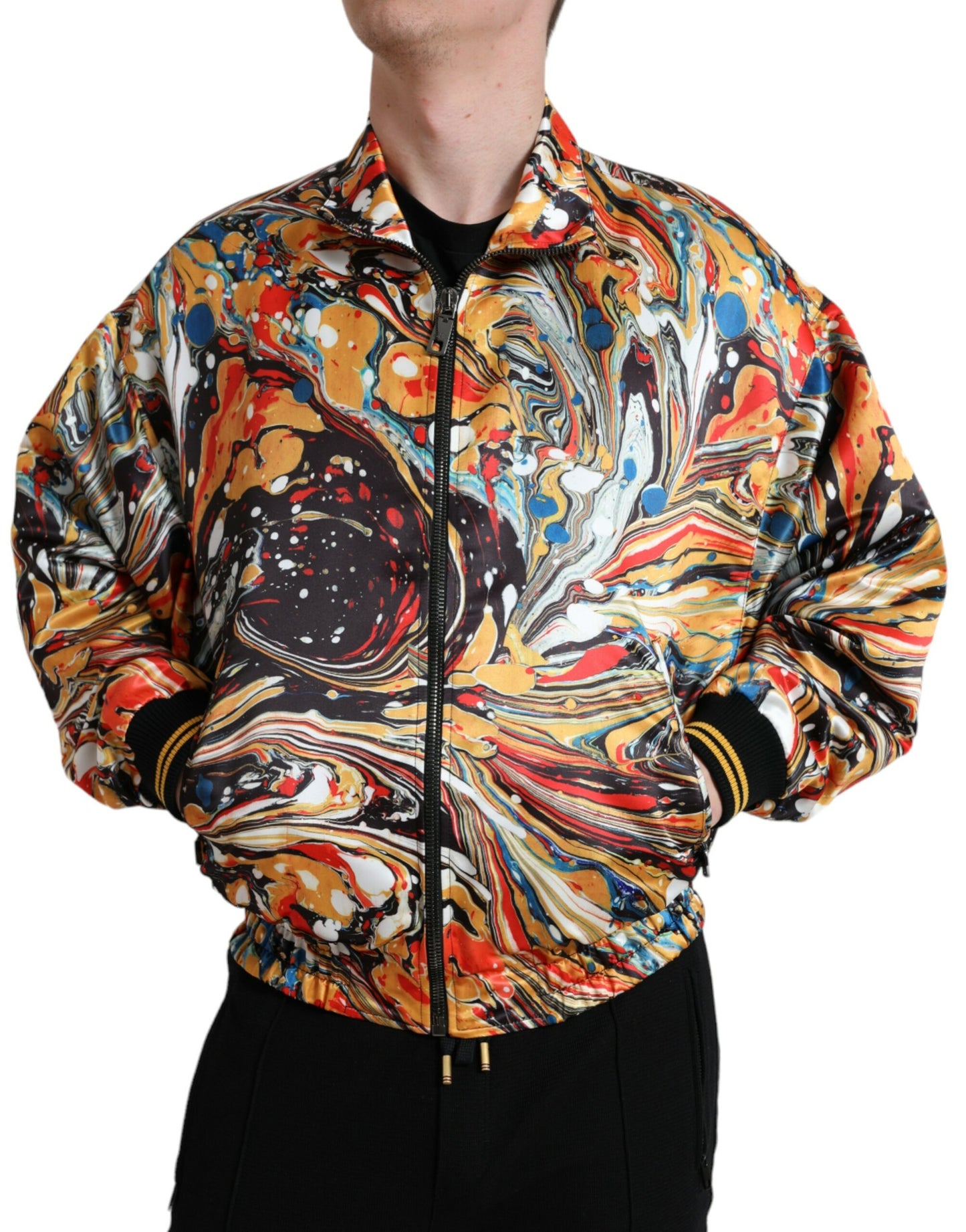 Dolce & Gabbana Colorful Abstract Bomber Jacket IT50 / L