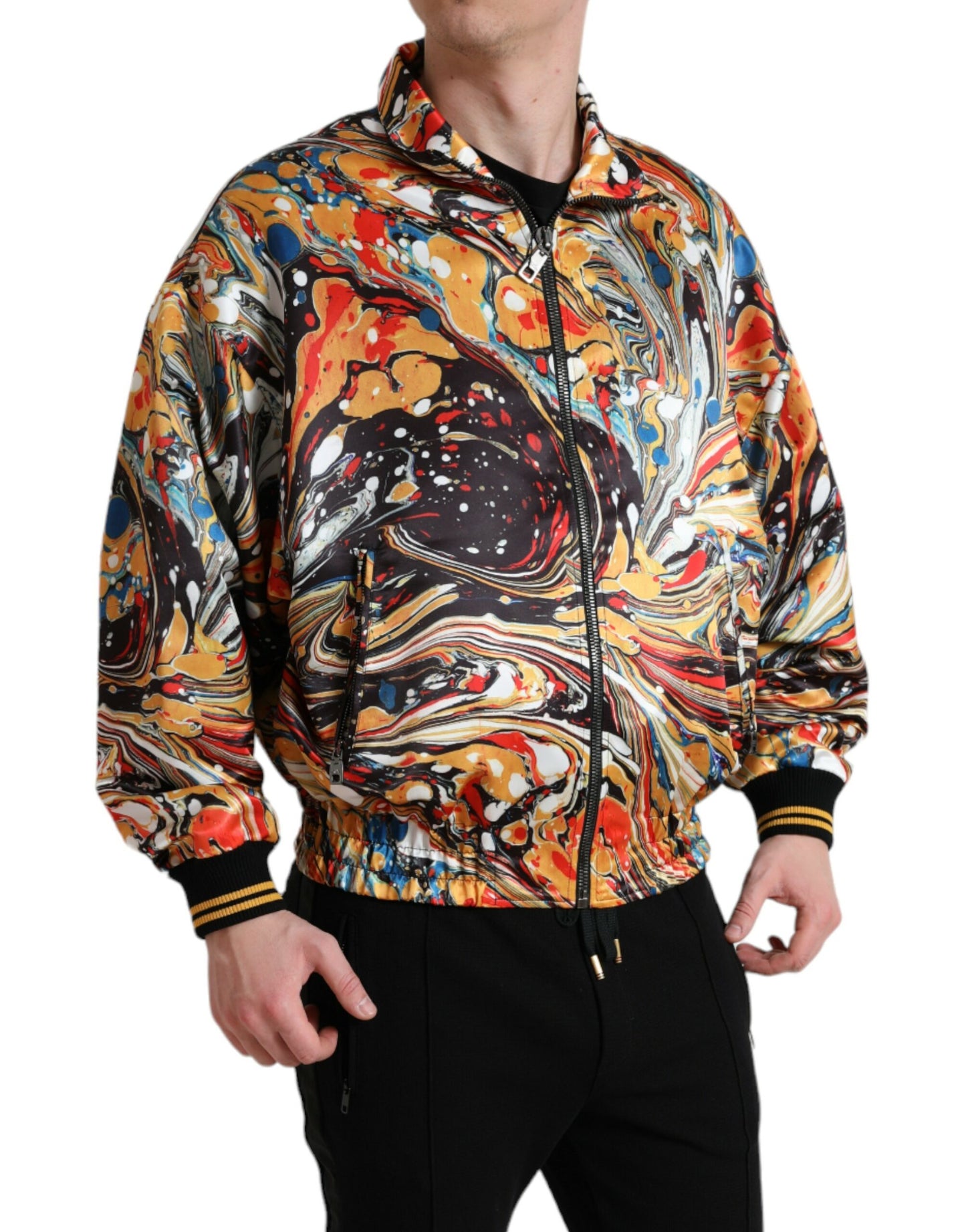 Dolce & Gabbana Colorful Abstract Bomber Jacket IT50 / L