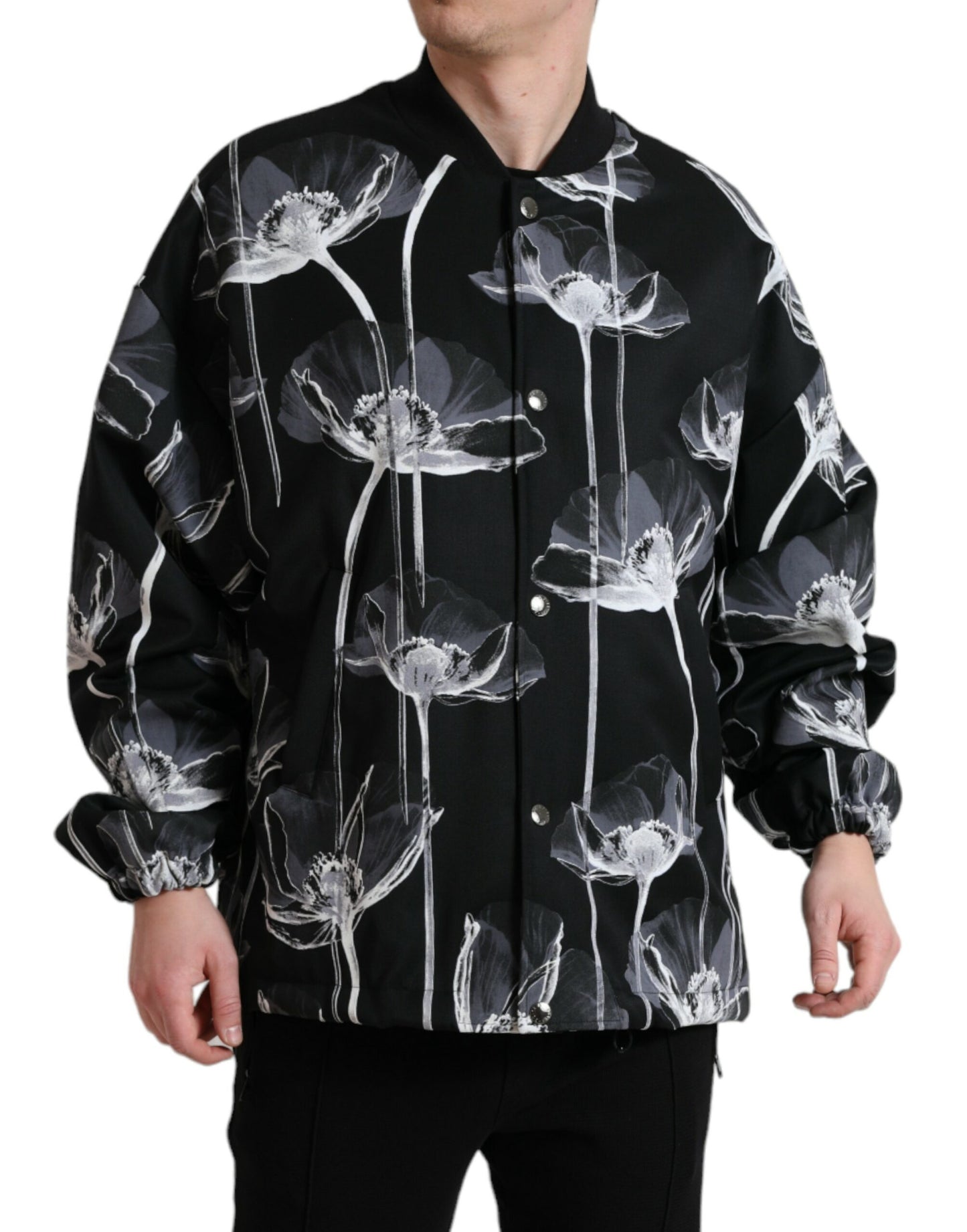 Dolce & Gabbana Elegant Floral-Print Bomber Jacket IT54 / XL