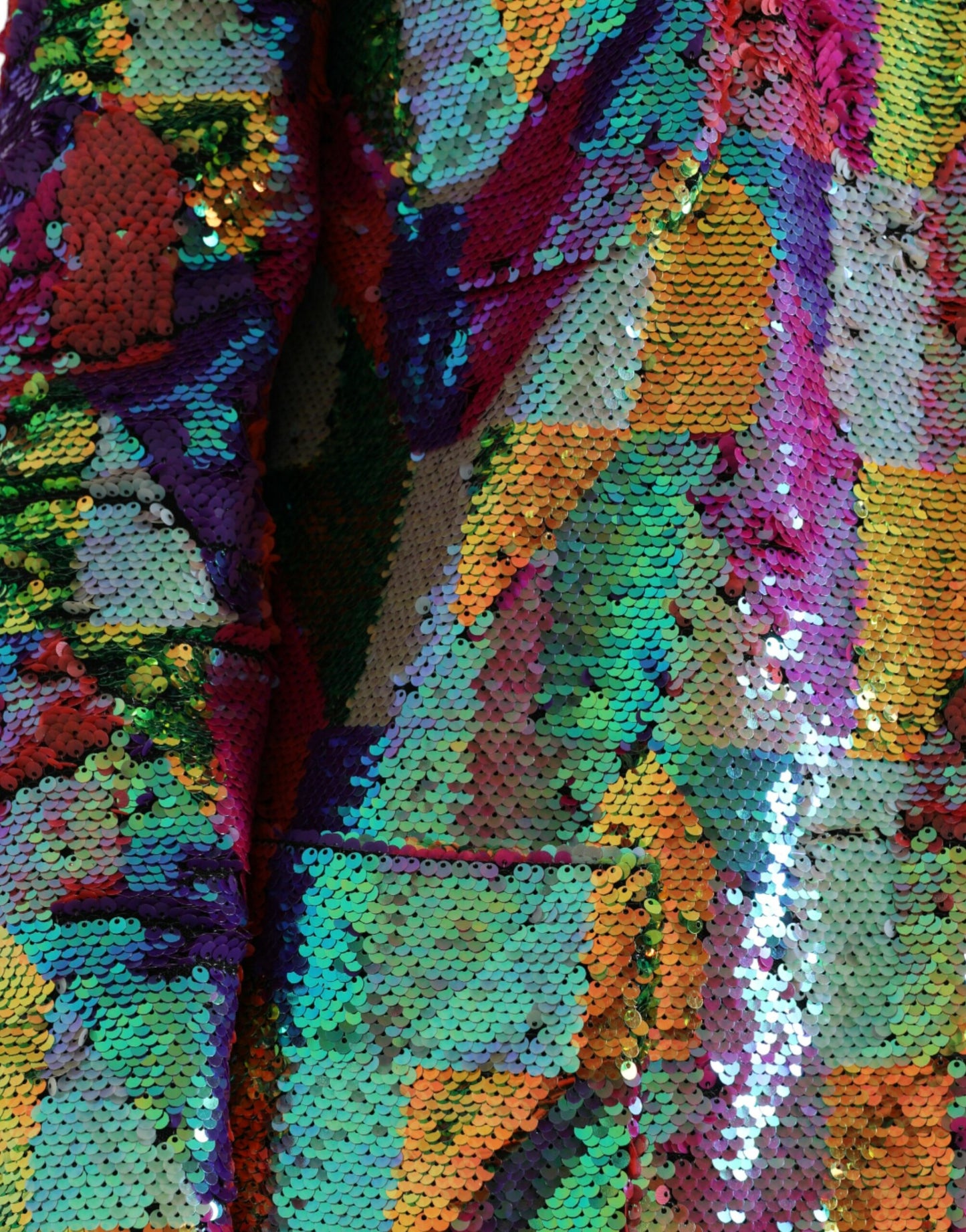 Dolce & Gabbana Multicolor Sequined Long Jacket IT40 / S