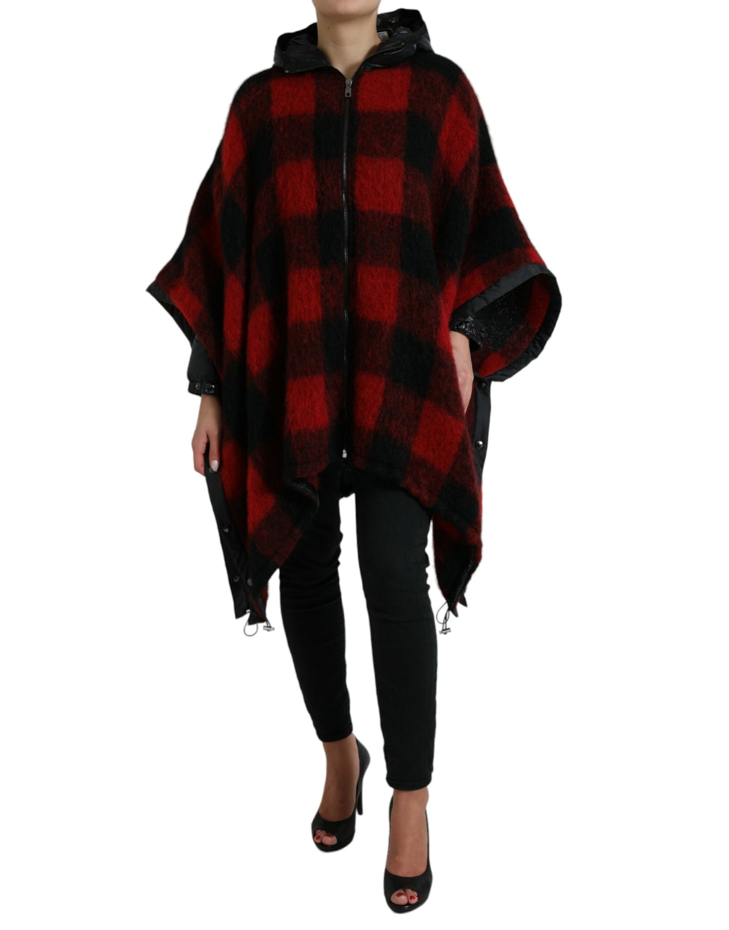 Dolce & Gabbana Elegant Buffalo Check Poncho Jacket IT40 / S