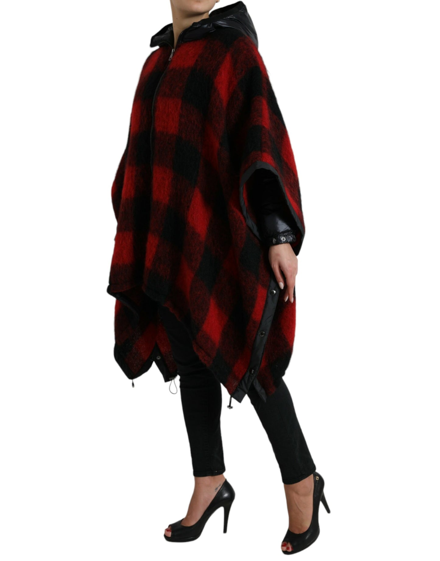 Dolce & Gabbana Elegant Buffalo Check Poncho Jacket IT40 / S