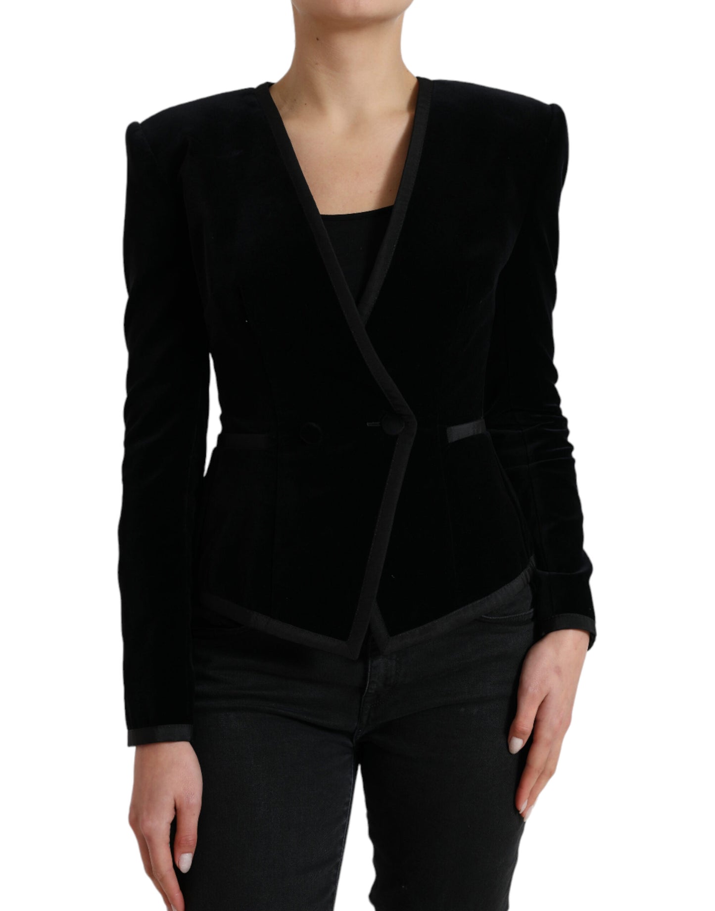 Dolce & Gabbana Elegant Double Breasted Cotton-Silk Blazer IT40 / S