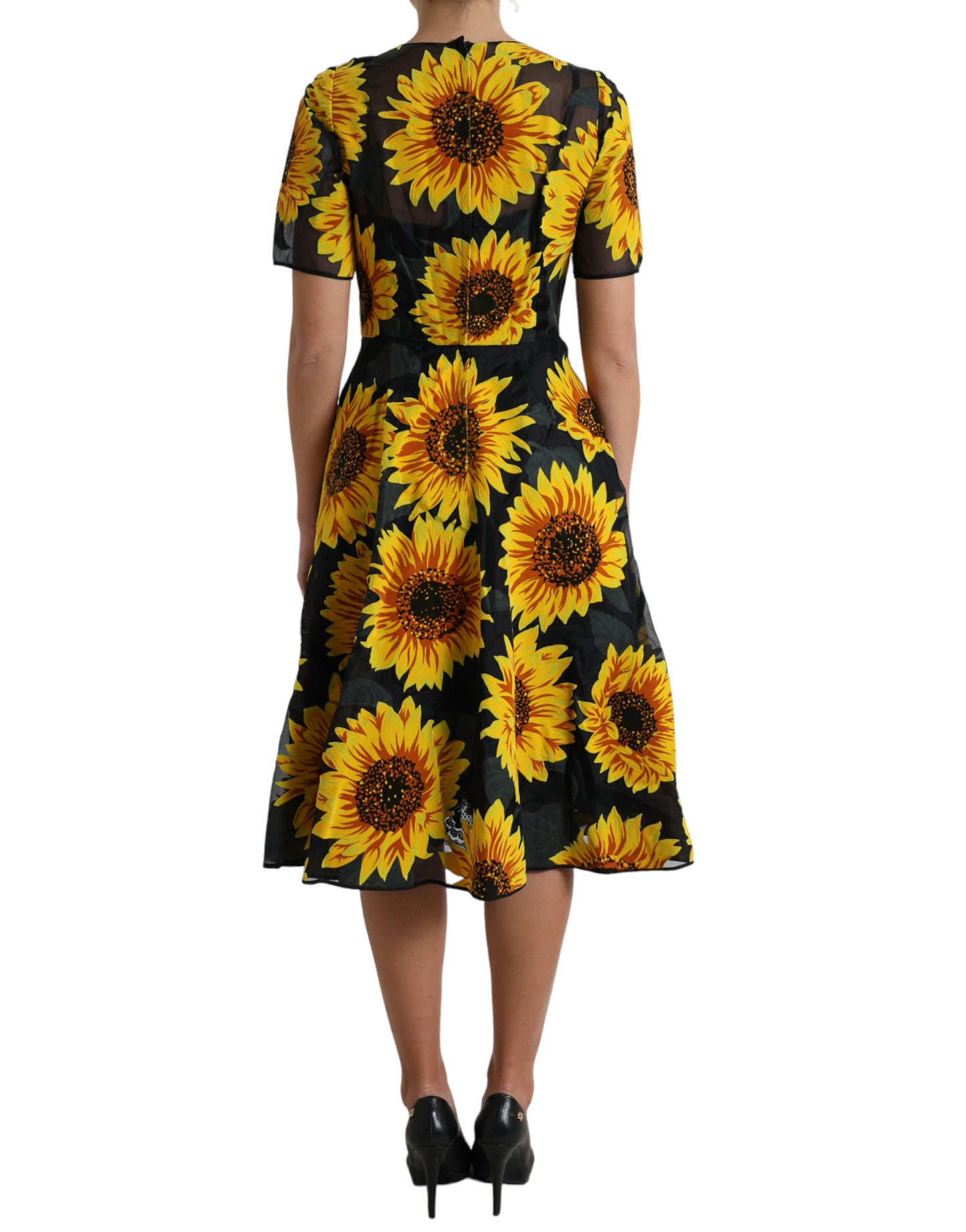 Dolce & Gabbana Summery Sunflower A-Line Midi Dress IT42 / M