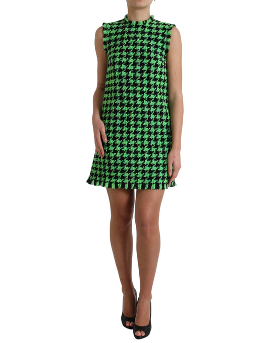 Dolce & Gabbana Elegant Houndstooth Knitted Mini Dress IT40 / S