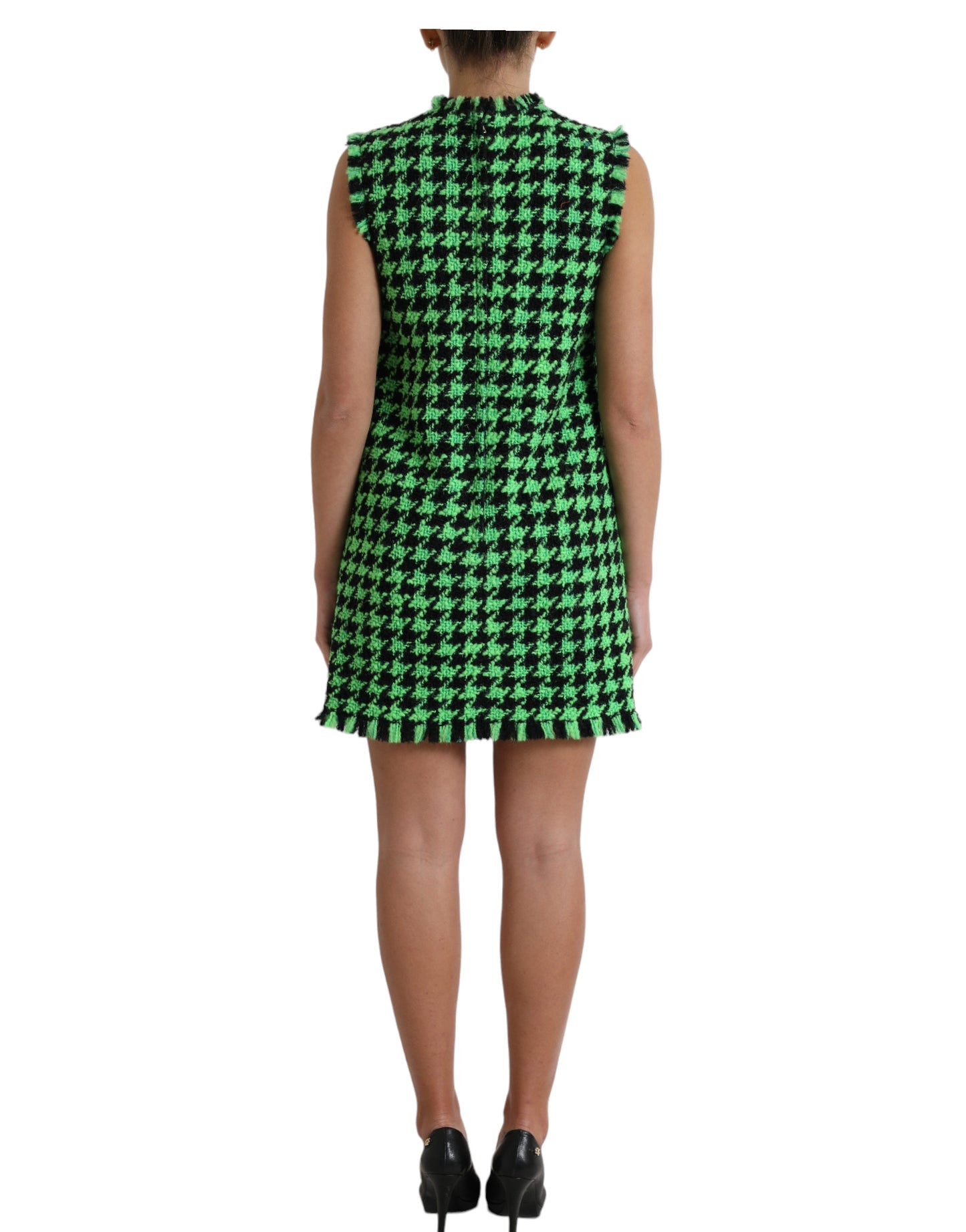 Dolce & Gabbana Elegant Houndstooth Knitted Mini Dress IT40 / S