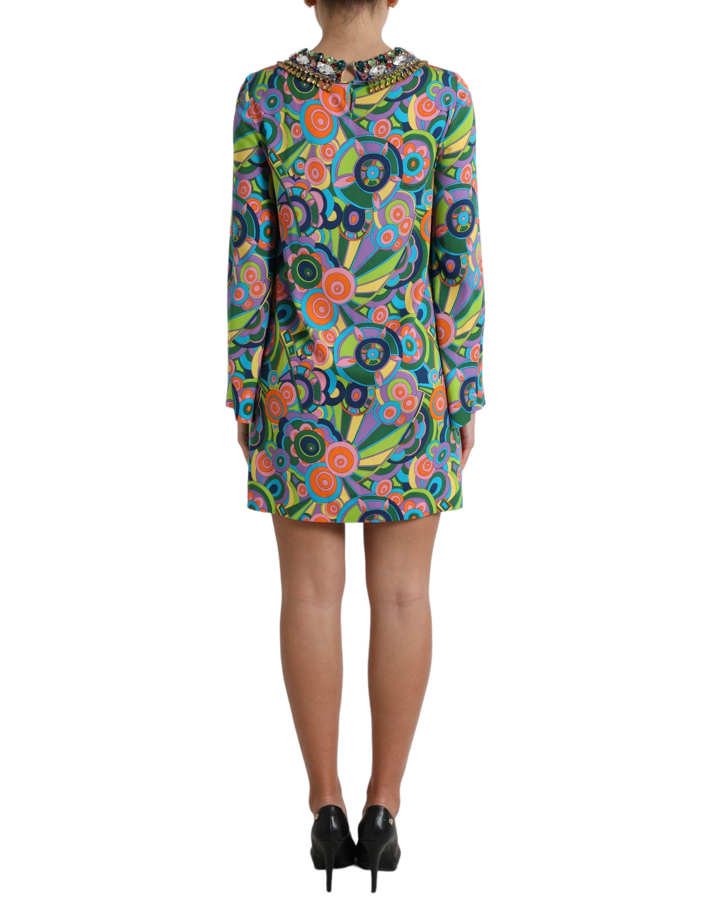 Dolce & Gabbana Multicolor Geometric Silk Mini Dress IT40 / S