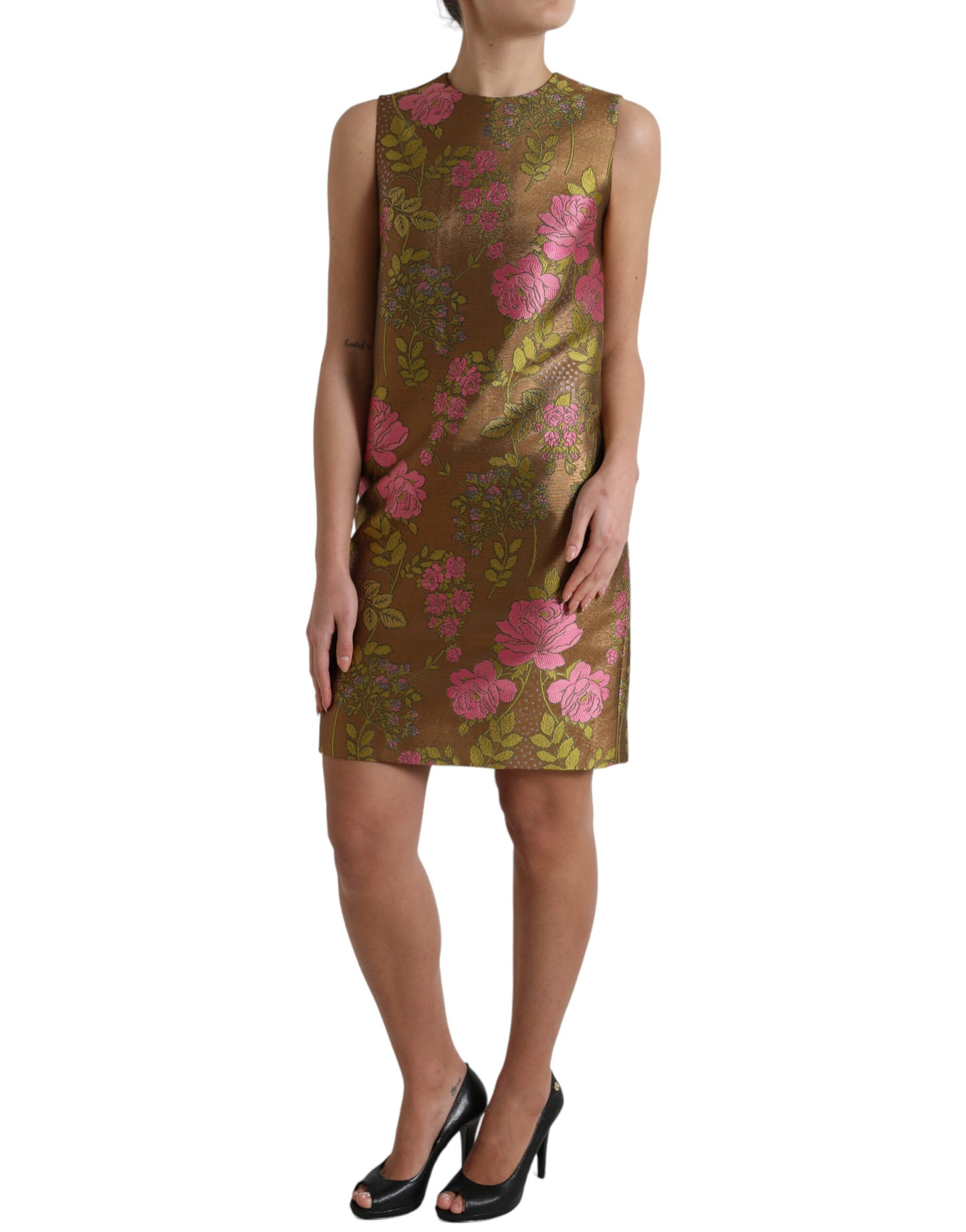 Dolce & Gabbana Elegant Floral Shift Sleeveless Mini  Dress IT40 / S