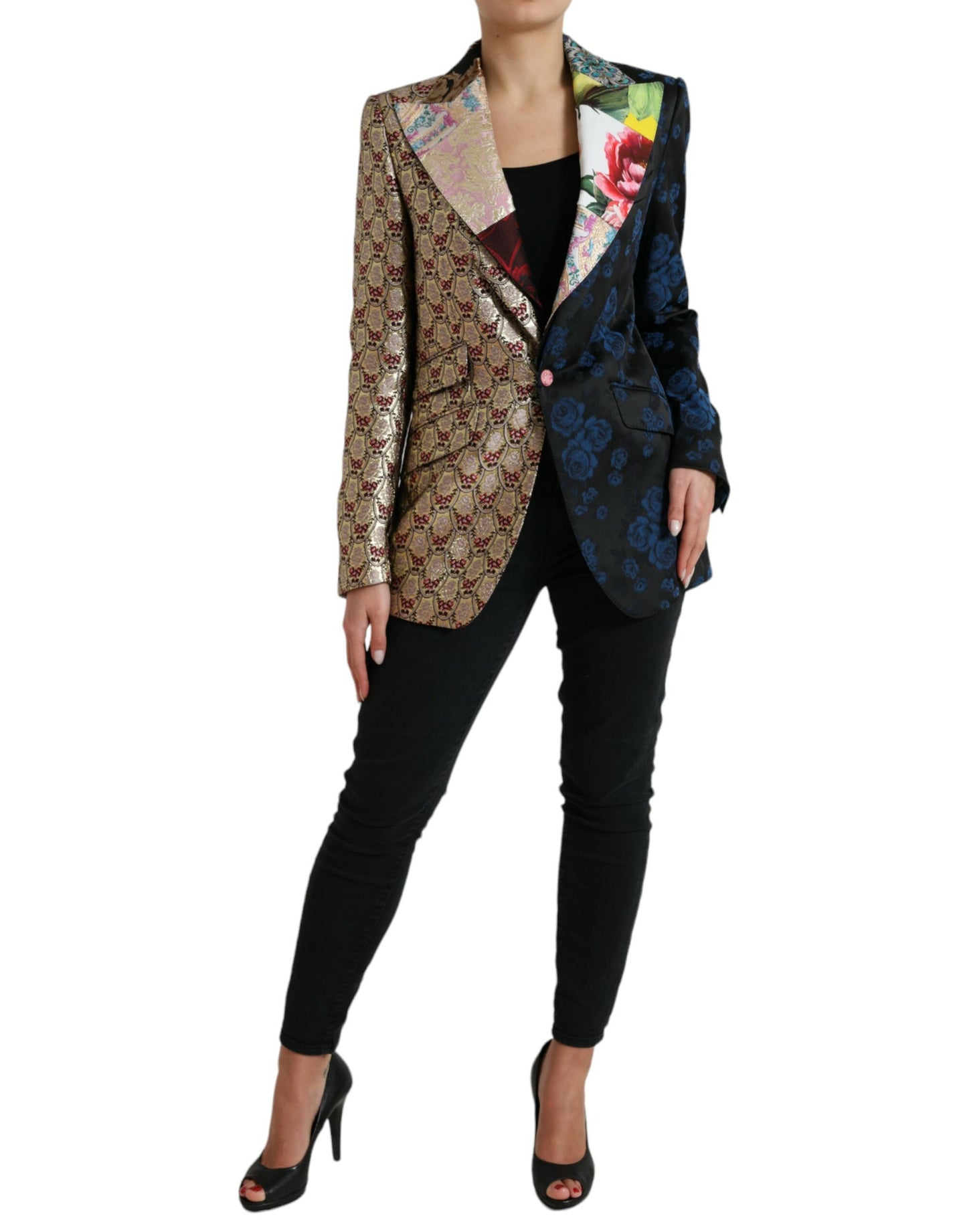 Dolce & Gabbana Elegant Multicolor Patchwork Blazer IT40 / S