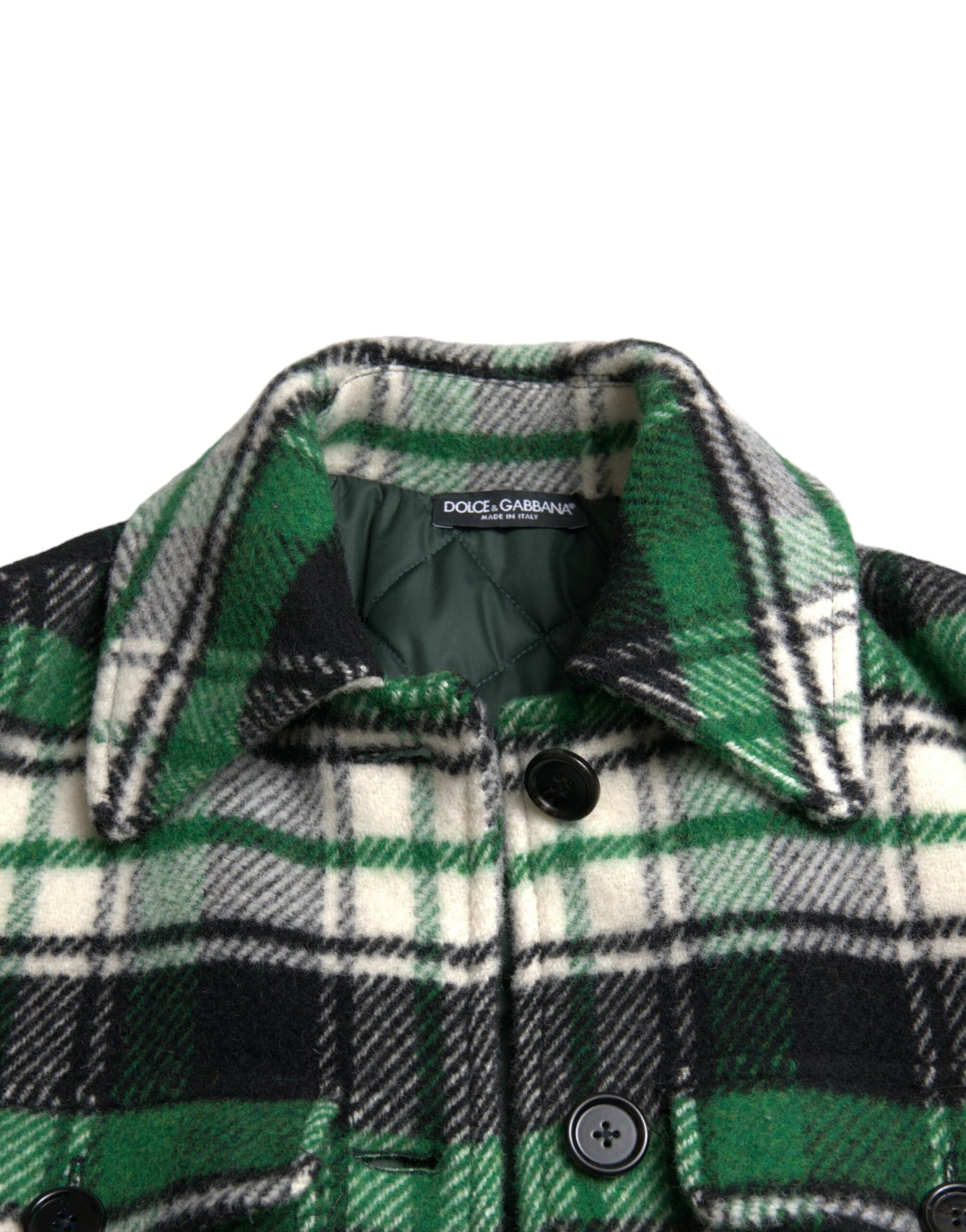 Dolce & Gabbana Elegant Green Plaid Long Coat IT40 / S