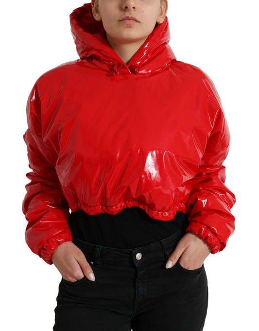 Dolce & Gabbana Chic Shiny Red Cropped Jacket IT40 / S