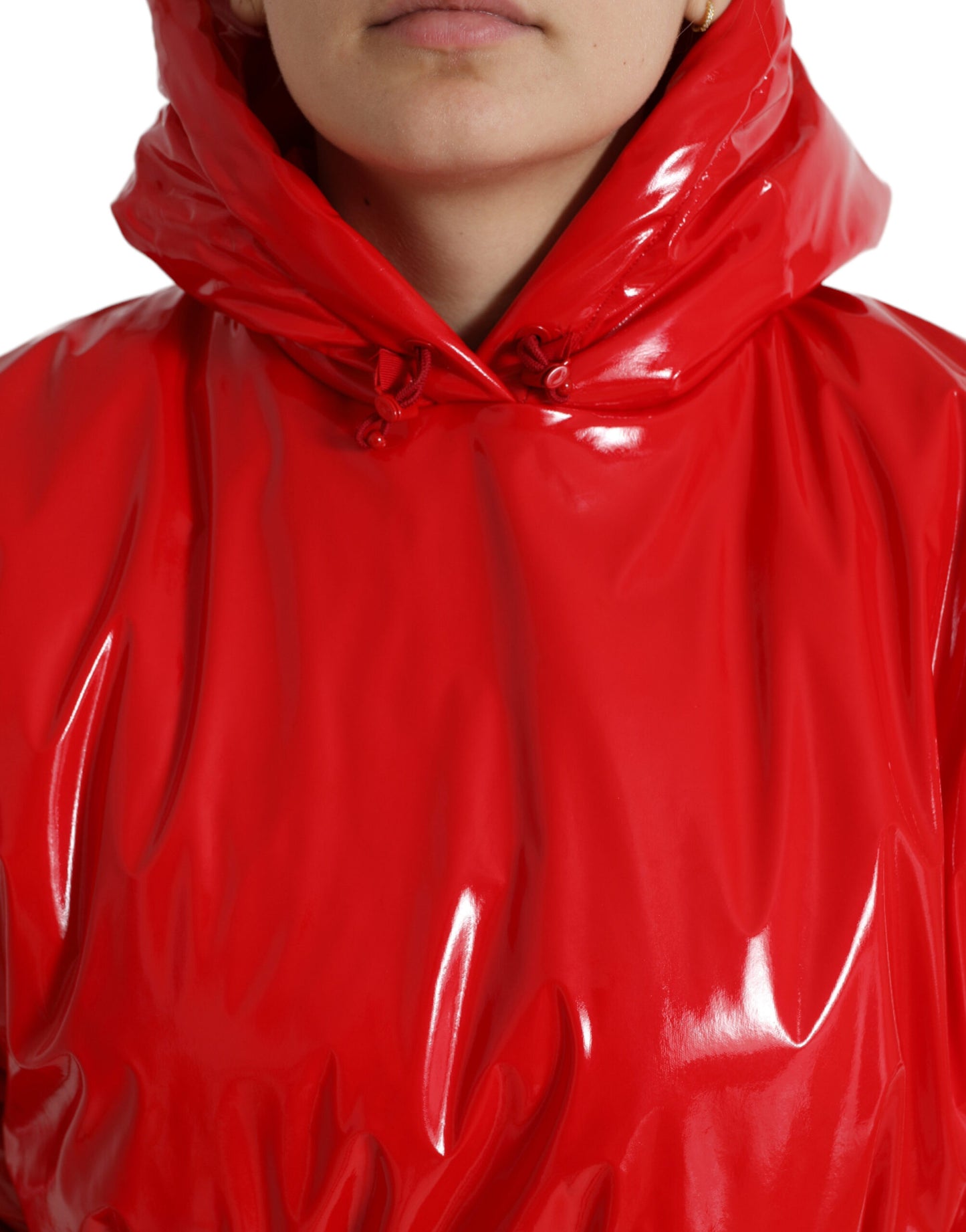 Dolce & Gabbana Chic Shiny Red Cropped Jacket IT40 / S