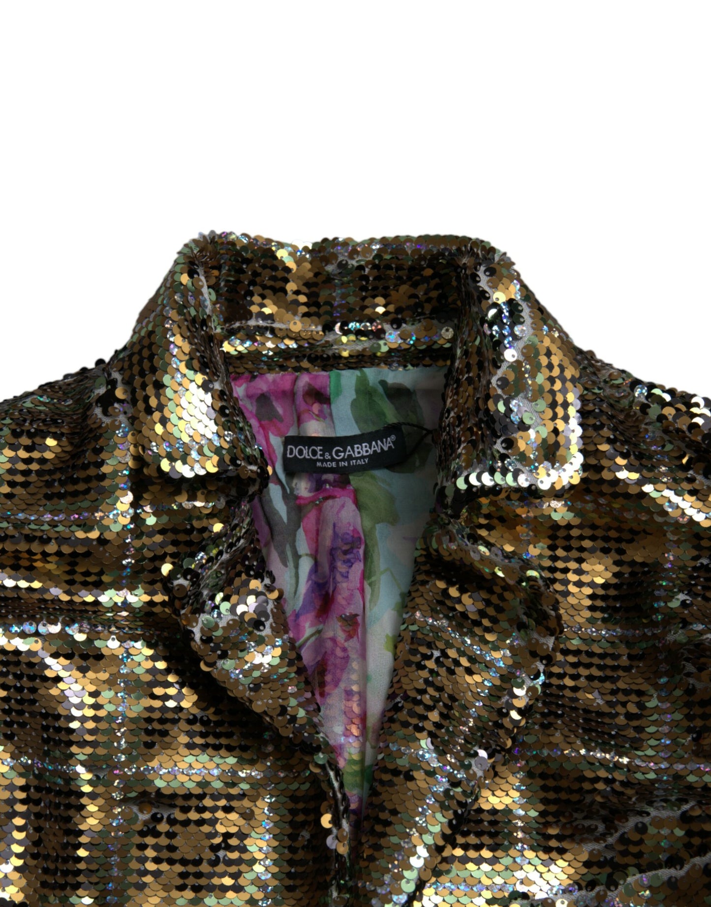 Dolce & Gabbana Multicolor Sequined Cropped Jacket IT40 / S