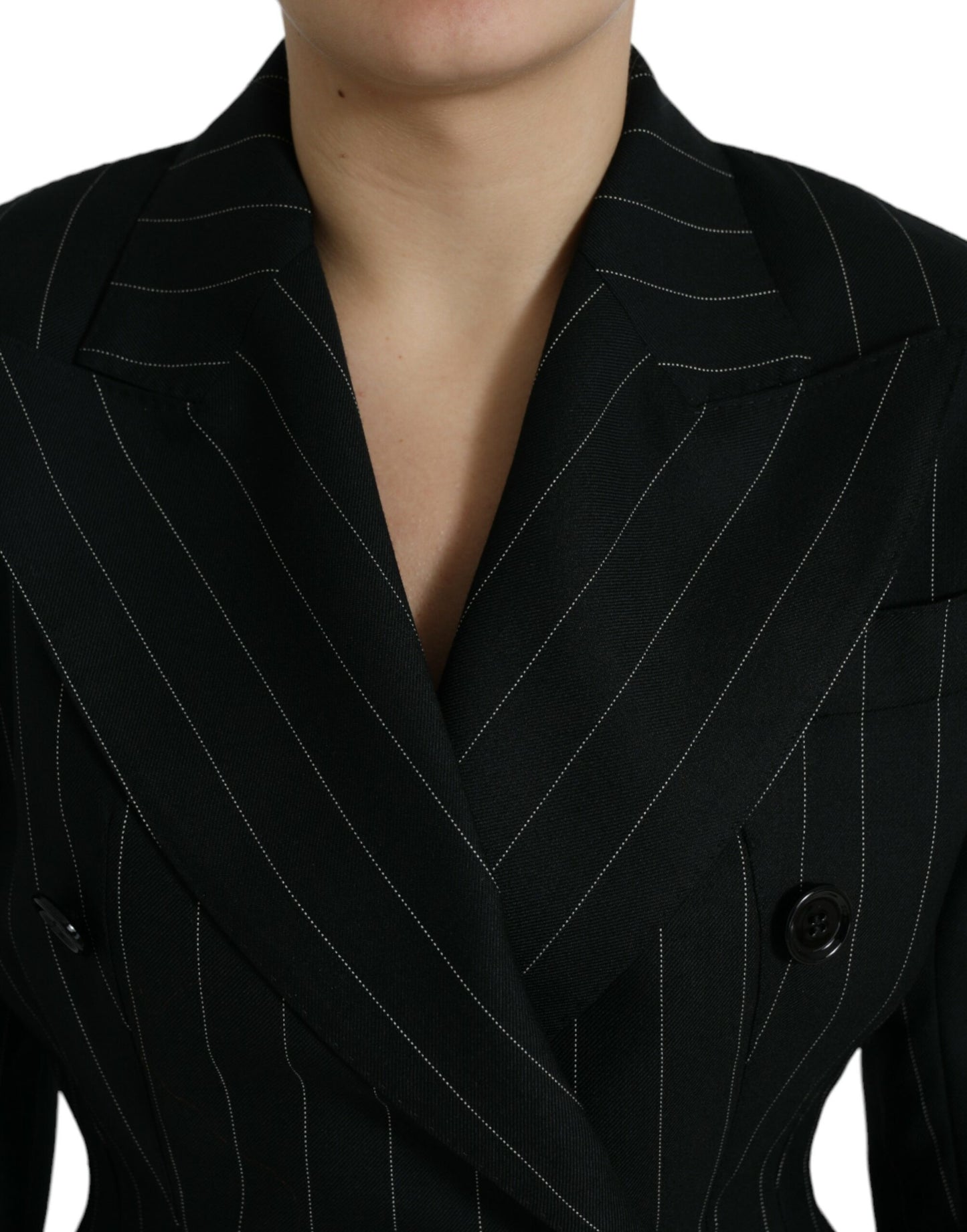 Dolce & Gabbana Elegant Striped Virgin Wool Blazer IT40 / S