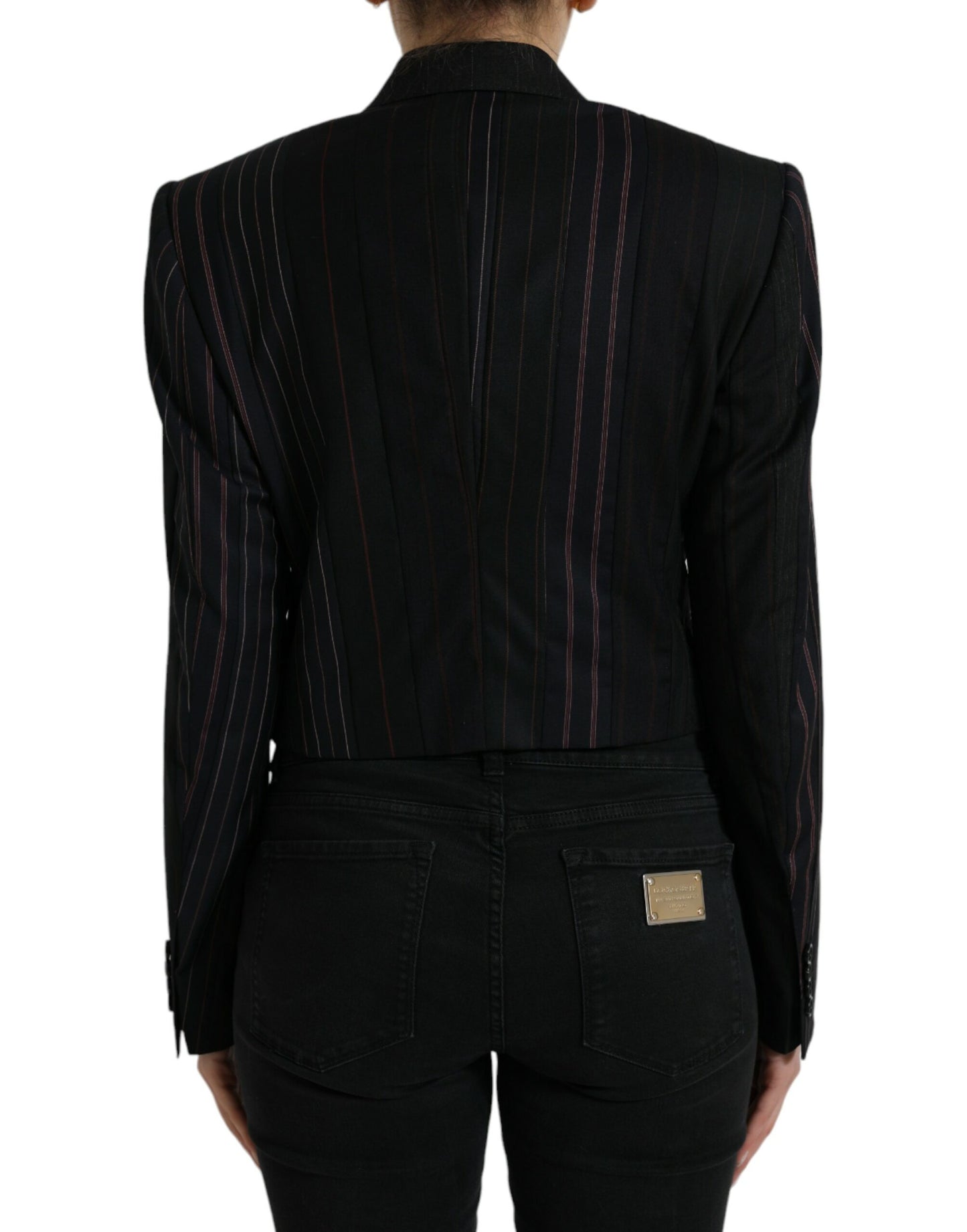 Dolce & Gabbana Elegant Striped Double Breasted Wool Blazer IT44 / L