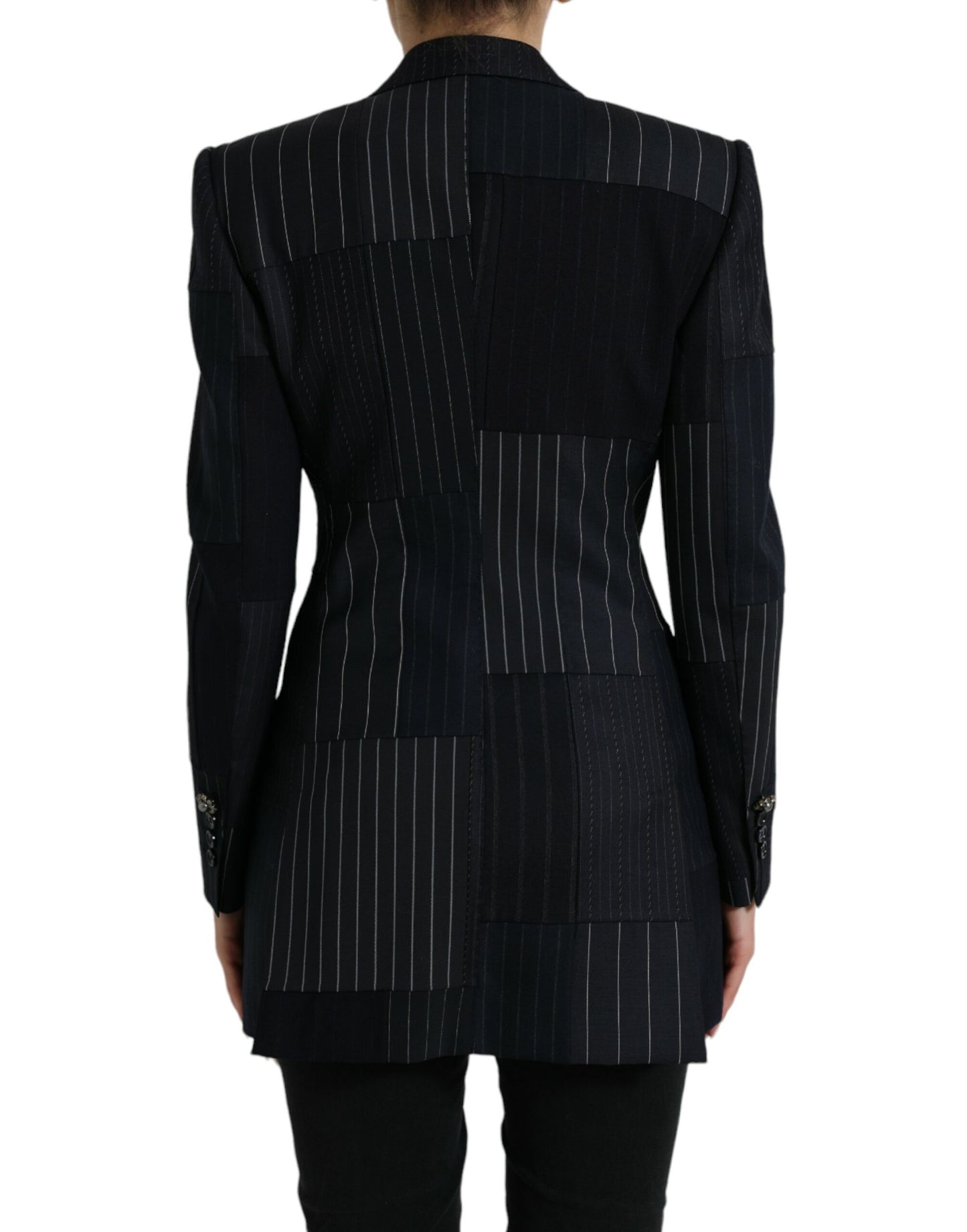 Dolce & Gabbana Elegant Striped Virgin Wool Blazer IT40 | S