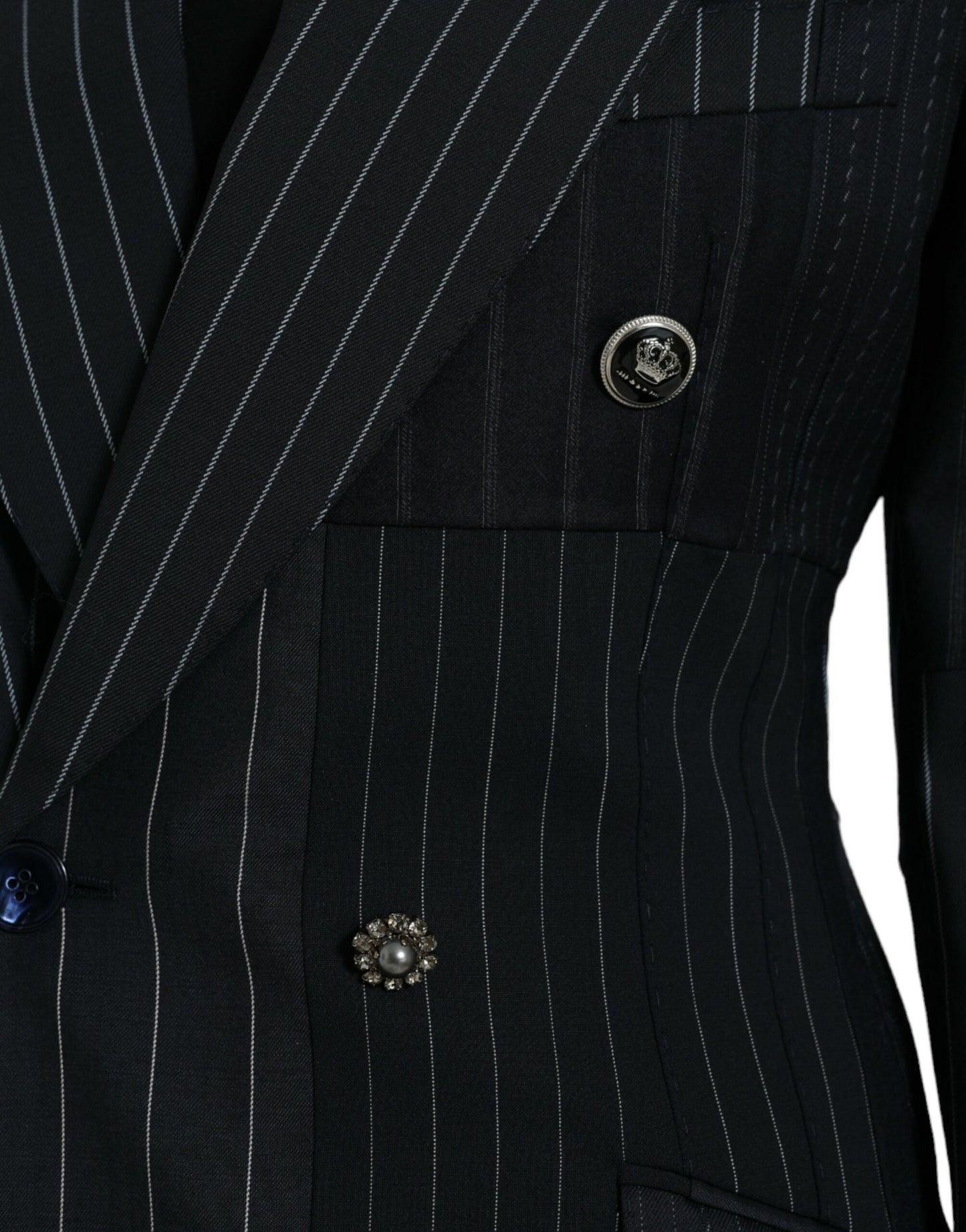 Dolce & Gabbana Elegant Striped Virgin Wool Blazer IT40 | S