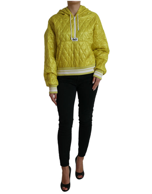 Dolce & Gabbana Radiant Yellow Hooded Jacket IT40 | S