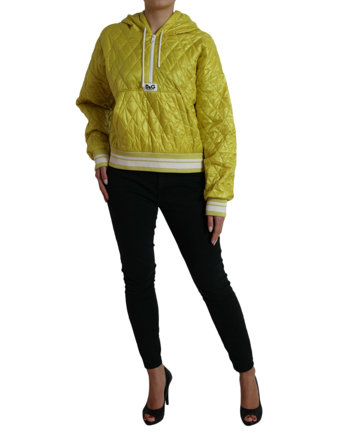 Dolce & Gabbana Radiant Yellow Hooded Jacket IT40 | S