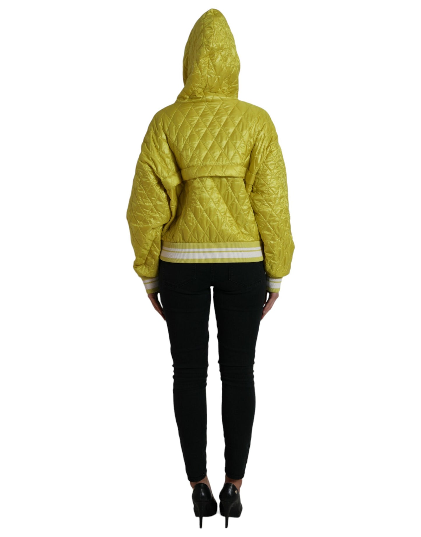 Dolce & Gabbana Radiant Yellow Hooded Jacket IT40 | S