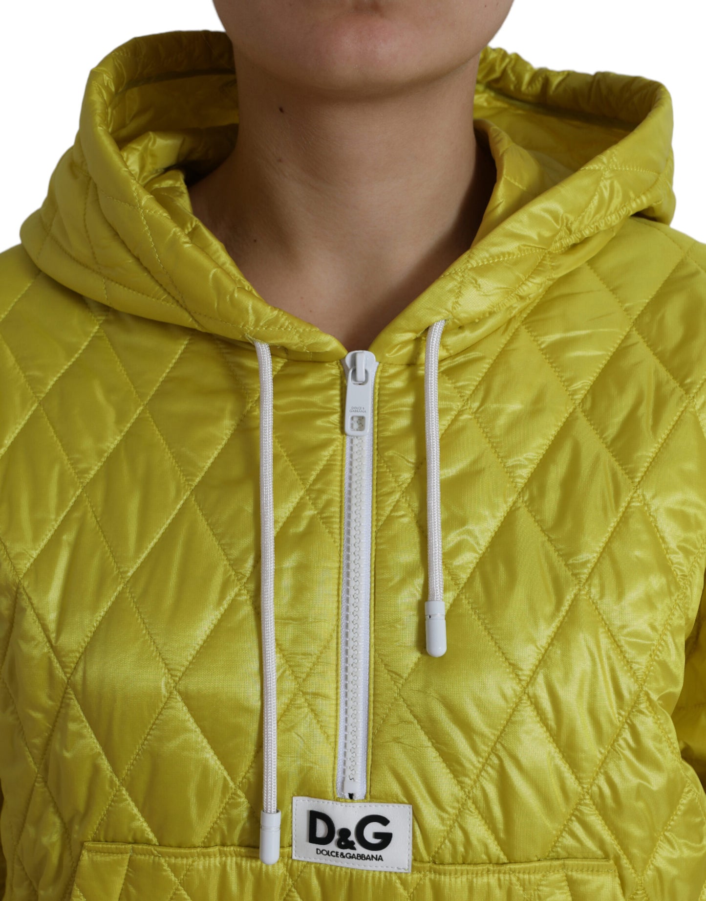 Dolce & Gabbana Radiant Yellow Hooded Jacket IT40 | S