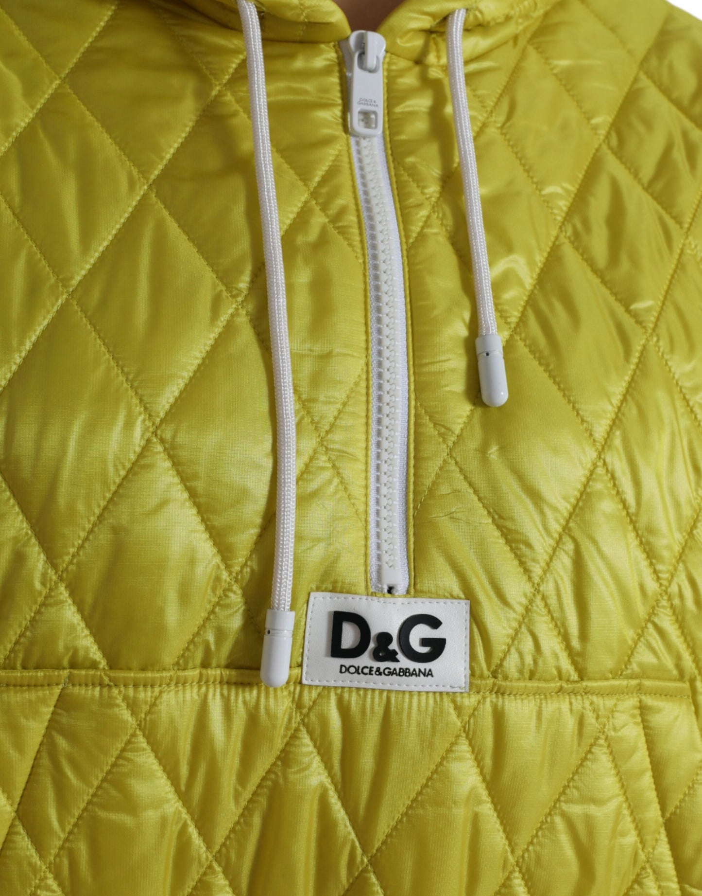 Dolce & Gabbana Radiant Yellow Hooded Jacket IT40 | S