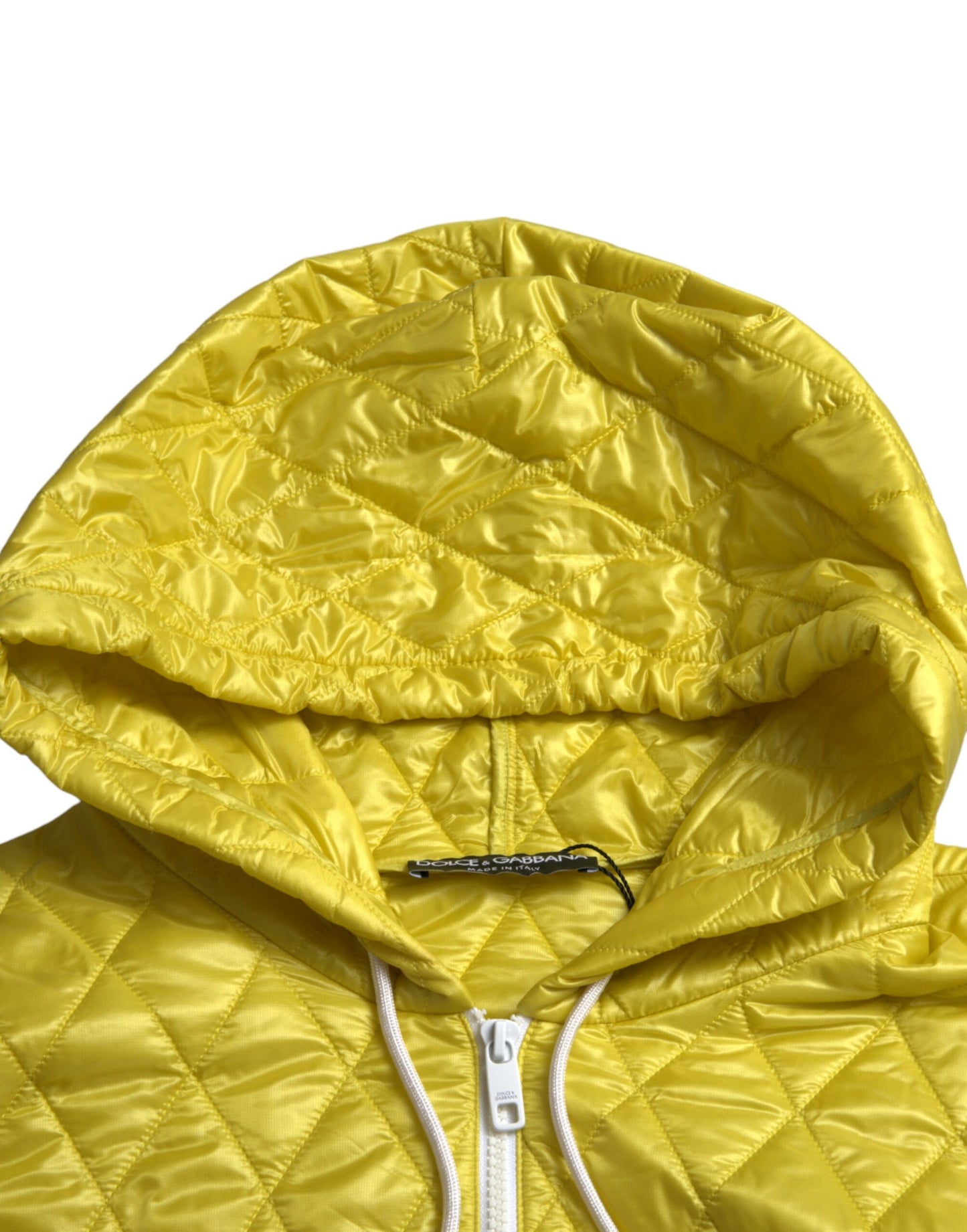 Dolce & Gabbana Radiant Yellow Hooded Jacket IT40 | S