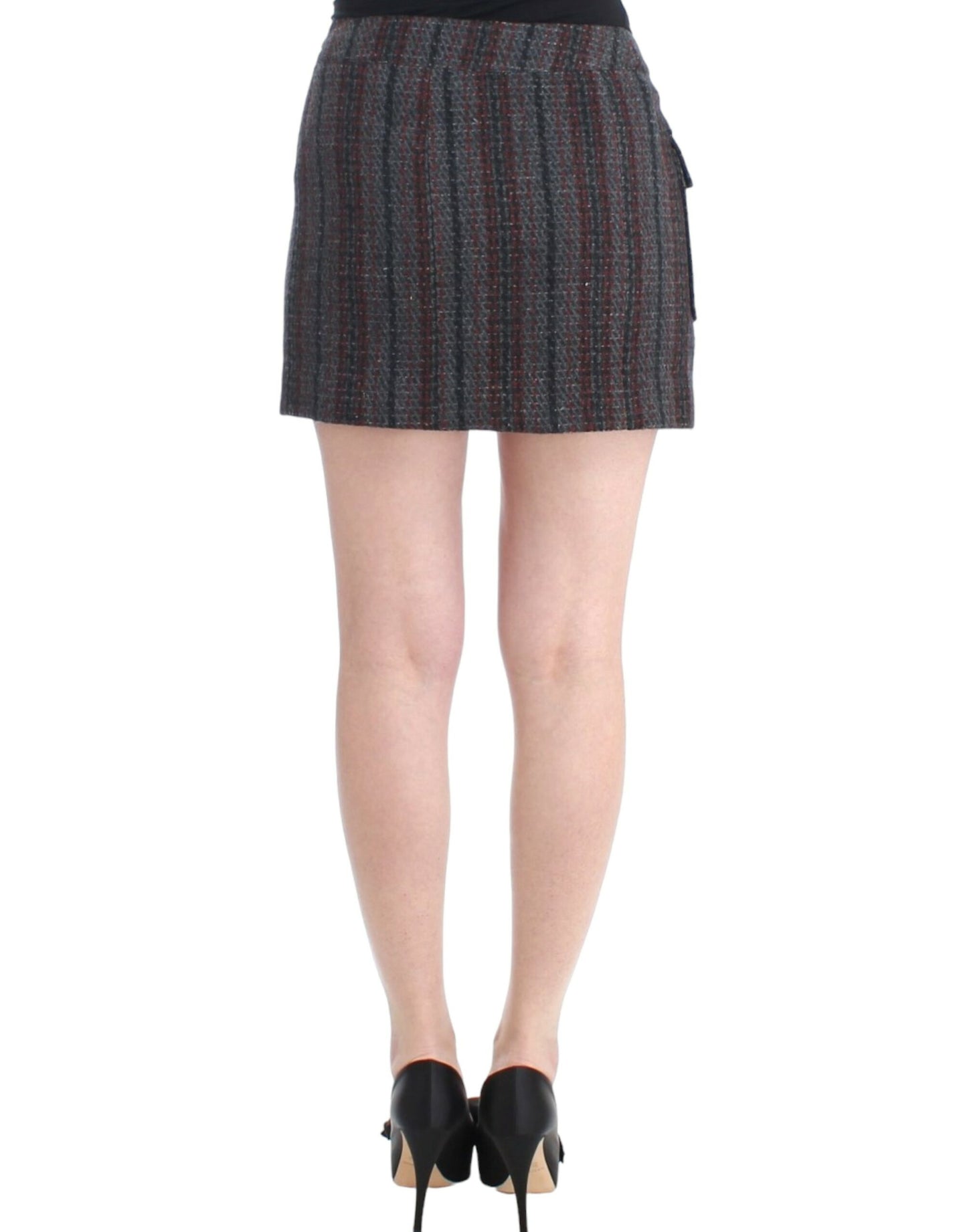 Costume National Chic Wool Blend Mini Skirt in Gray IT40 | S