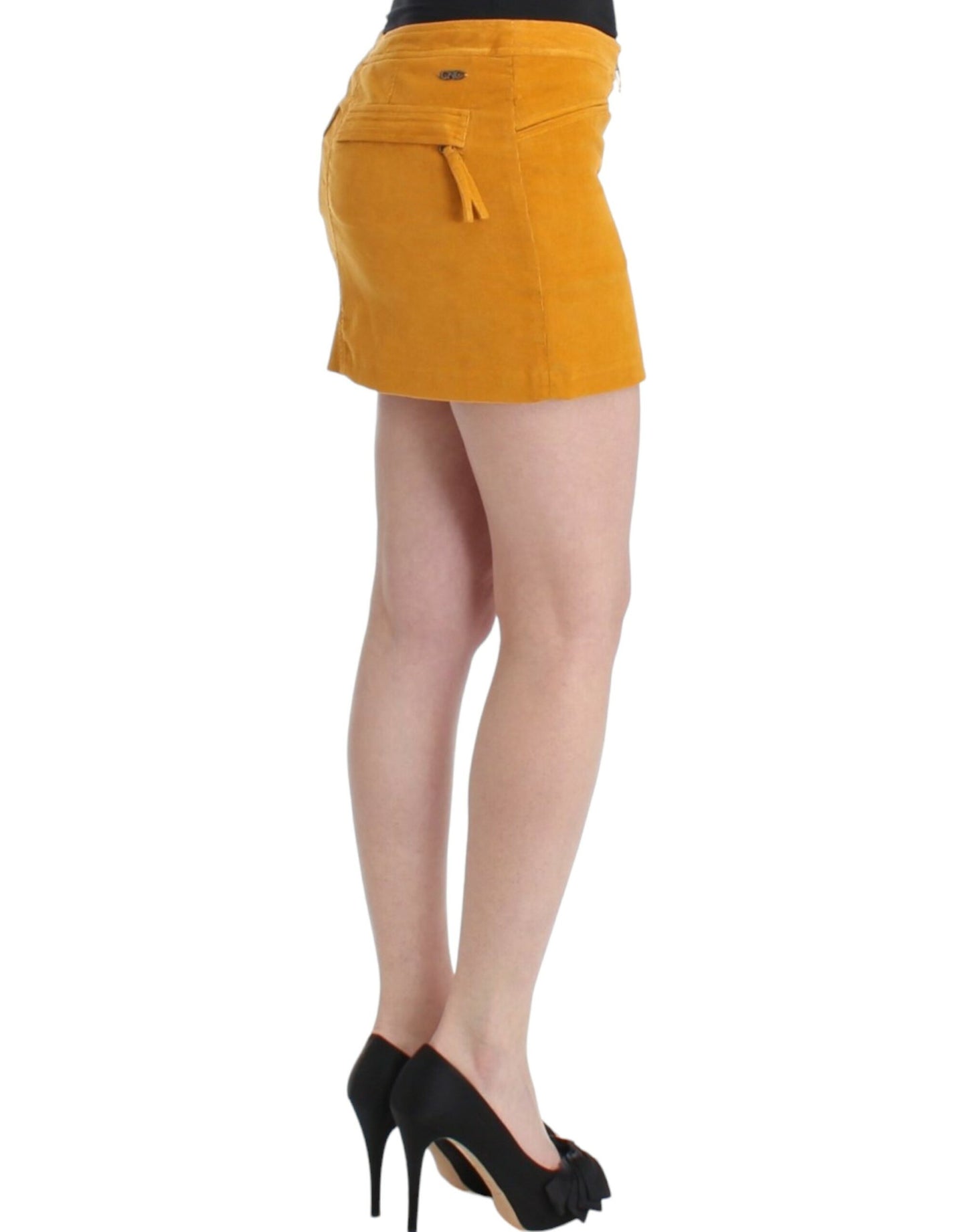 Costume National Chic Yellow Corduroy Mini Skirt IT40 | S