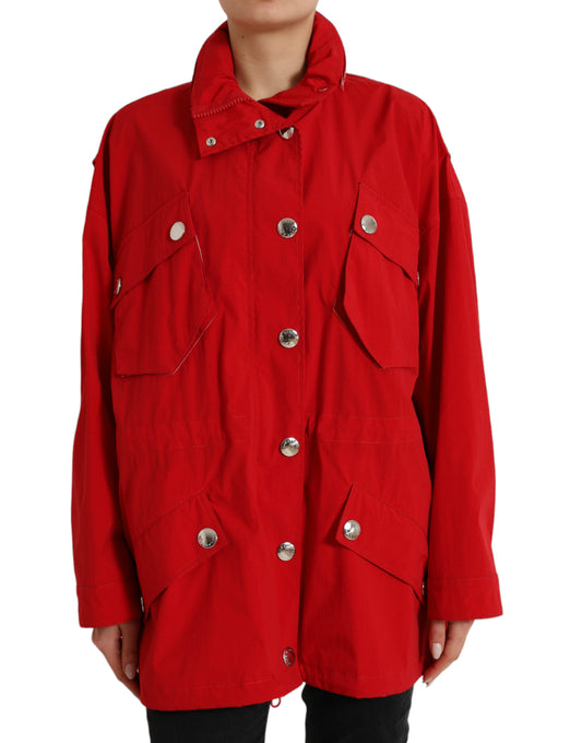 Dolce & Gabbana Elegant Red Long Sleeve Jacket IT40 | S