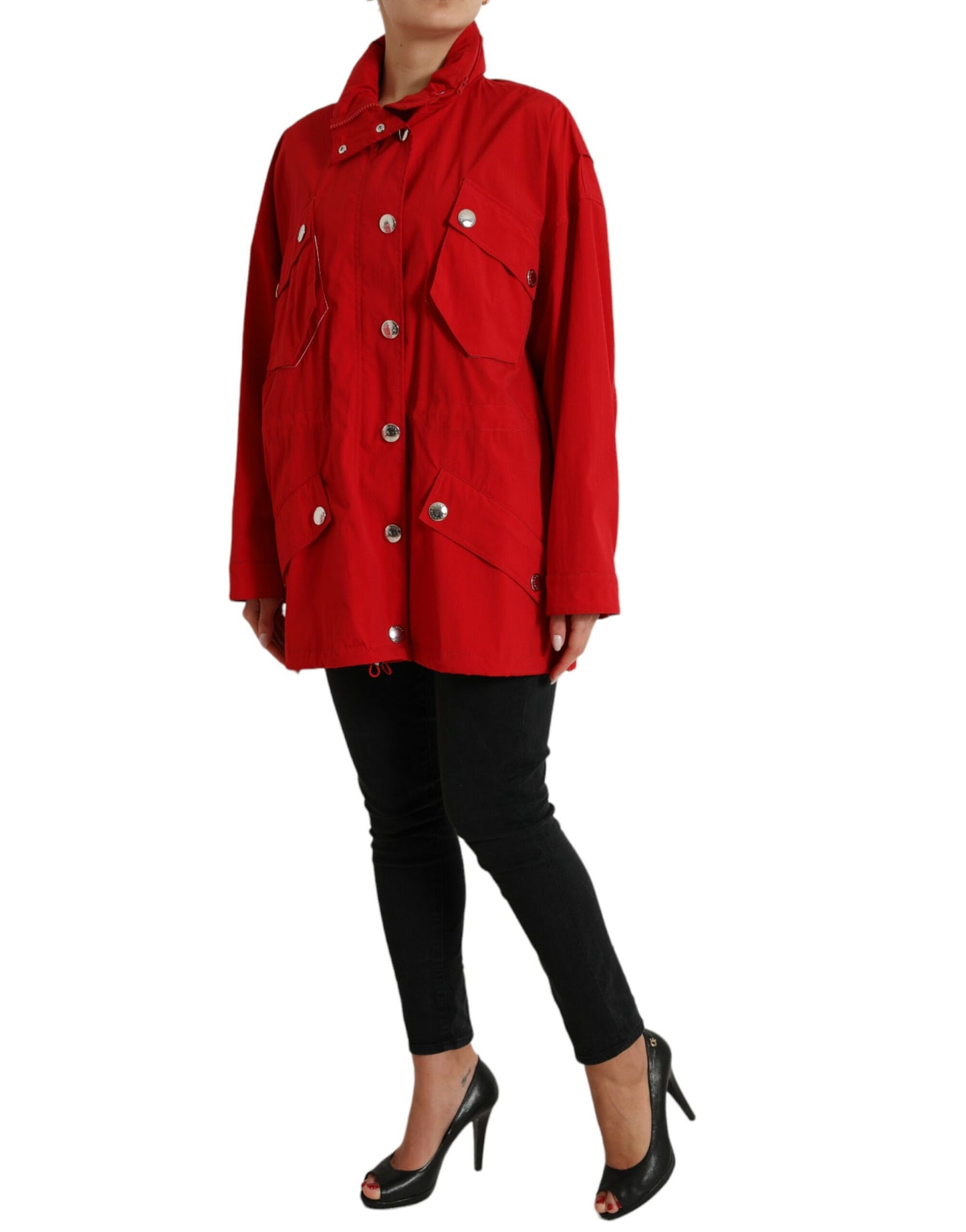 Dolce & Gabbana Elegant Red Long Sleeve Jacket IT40 | S