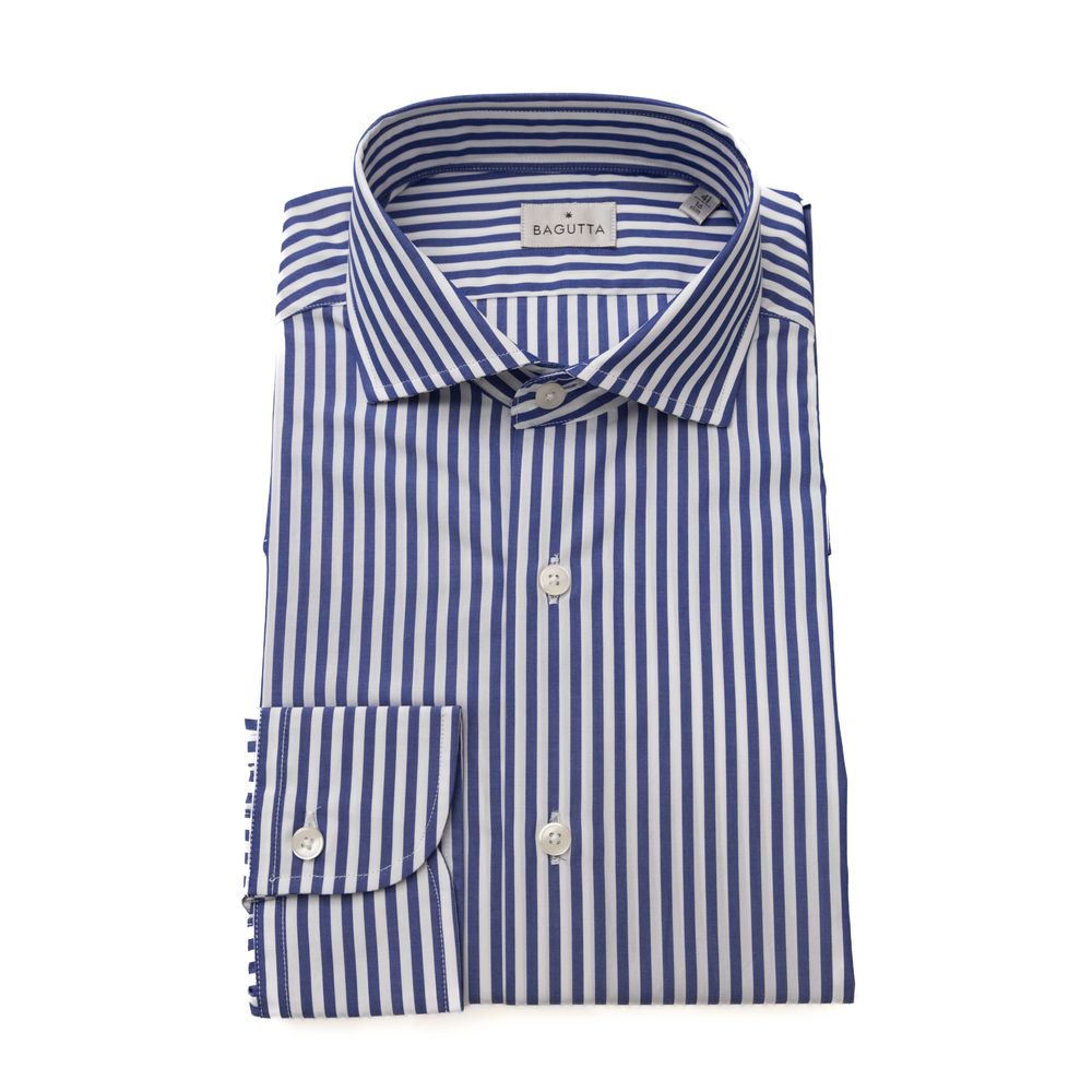 Bagutta Light Blue Cotton Men Shirt