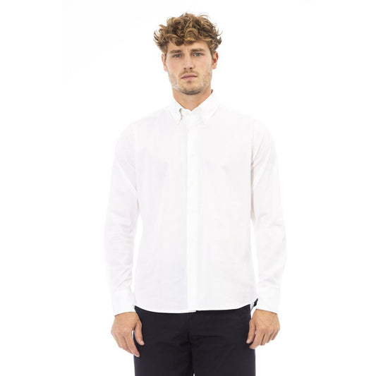 Baldinini Trend White Cotton Men Shirt