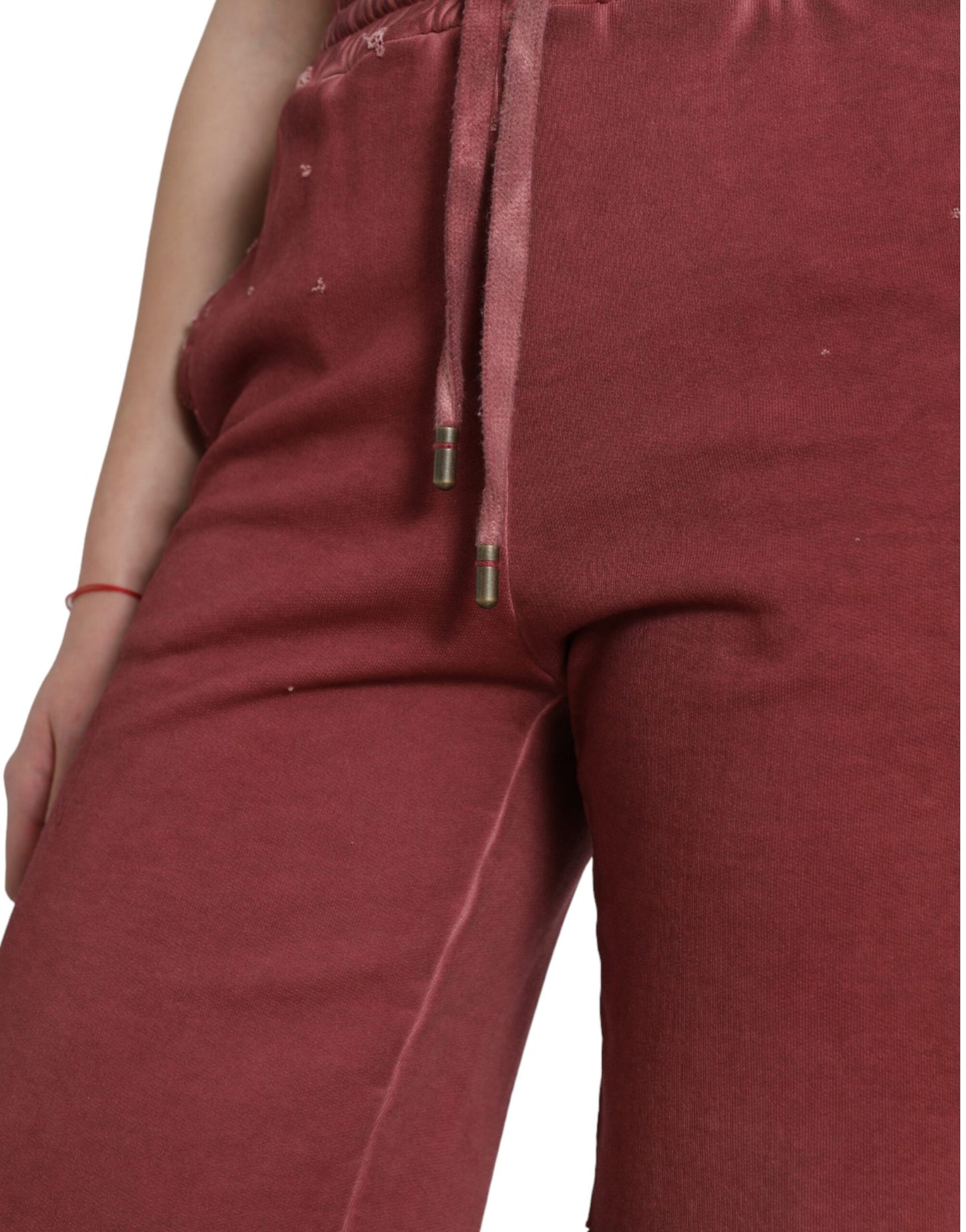 Dolce & Gabbana Chic Maroon High-Waist Designer Sweatshorts IT40 / S