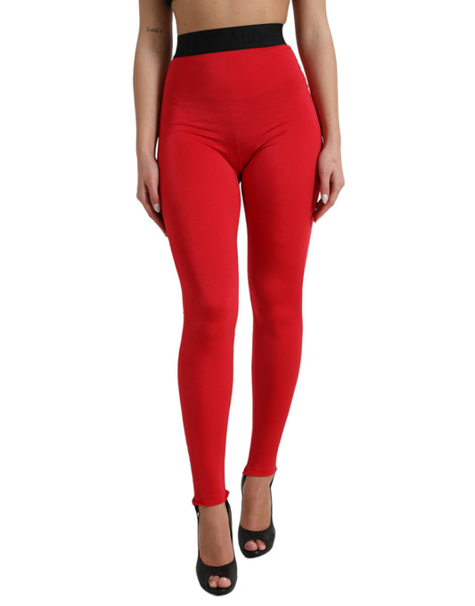 Dolce & Gabbana Elegant High Waist Red Leggings IT40 | S